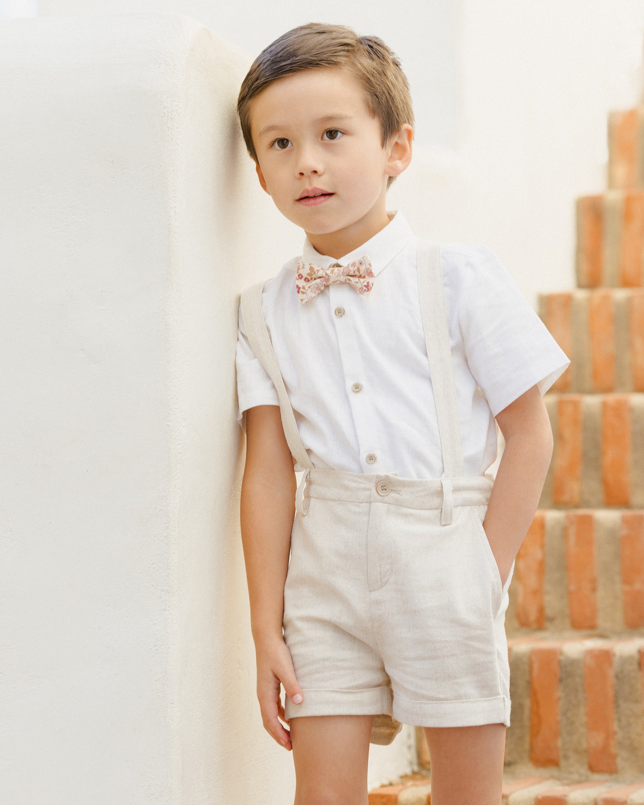 Suspender Short | Linen - Rylee + Cru | Kids Clothes | Trendy Baby Clothes | Modern Infant Outfits |