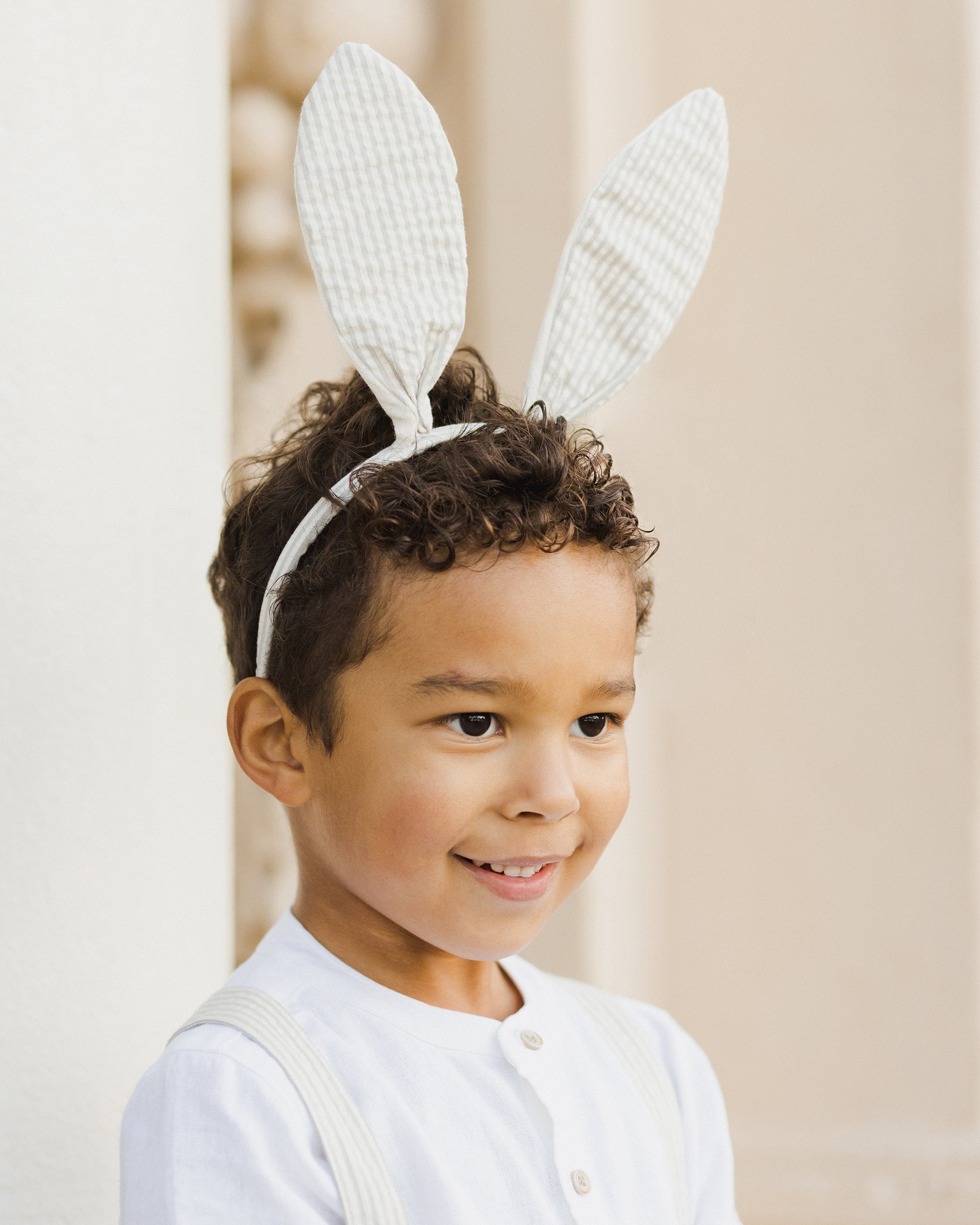 Bunny Headband || Sage Stripe