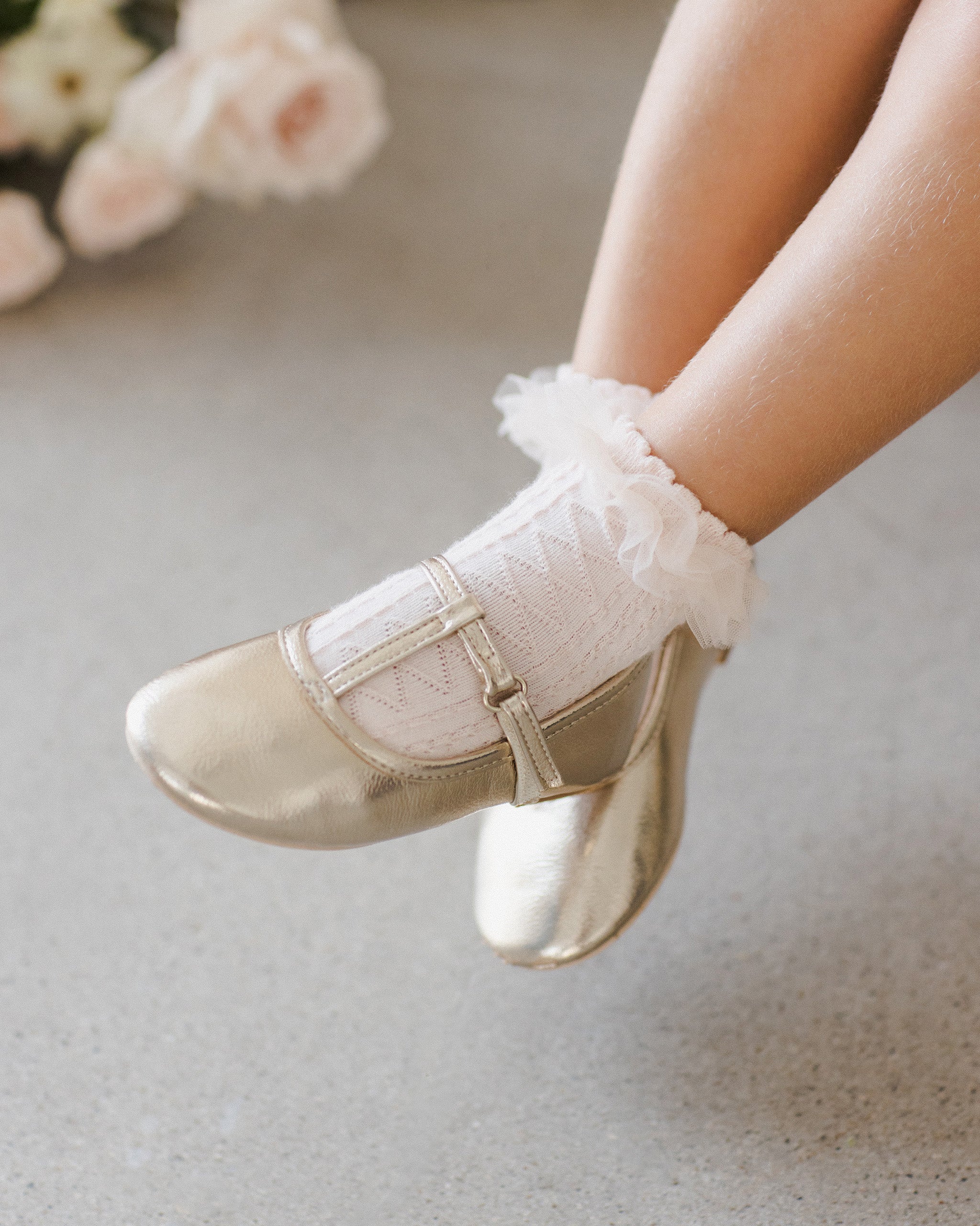 Ruffle Socks || Ivory, Blush