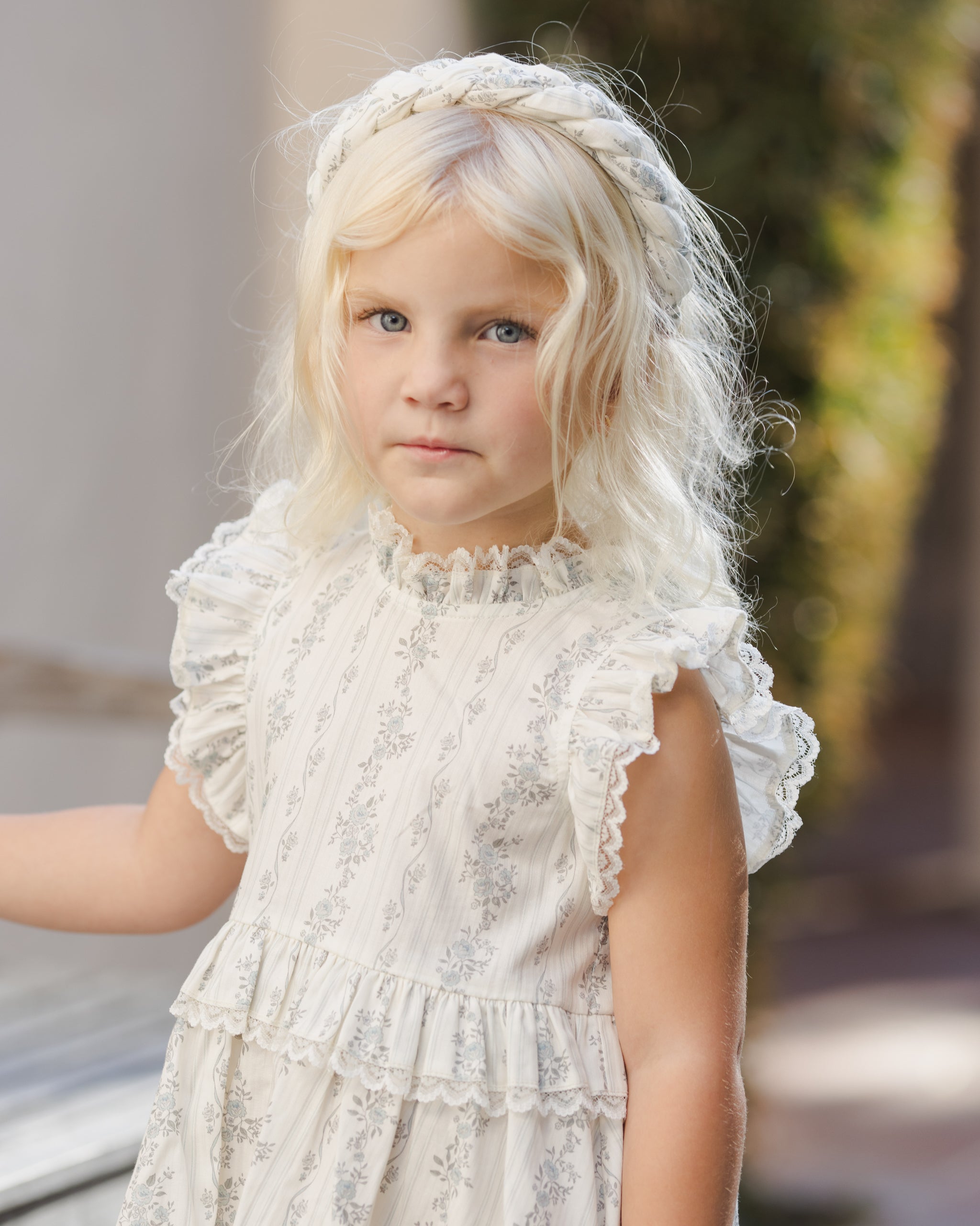 Braided Headband French Floral Stripe
