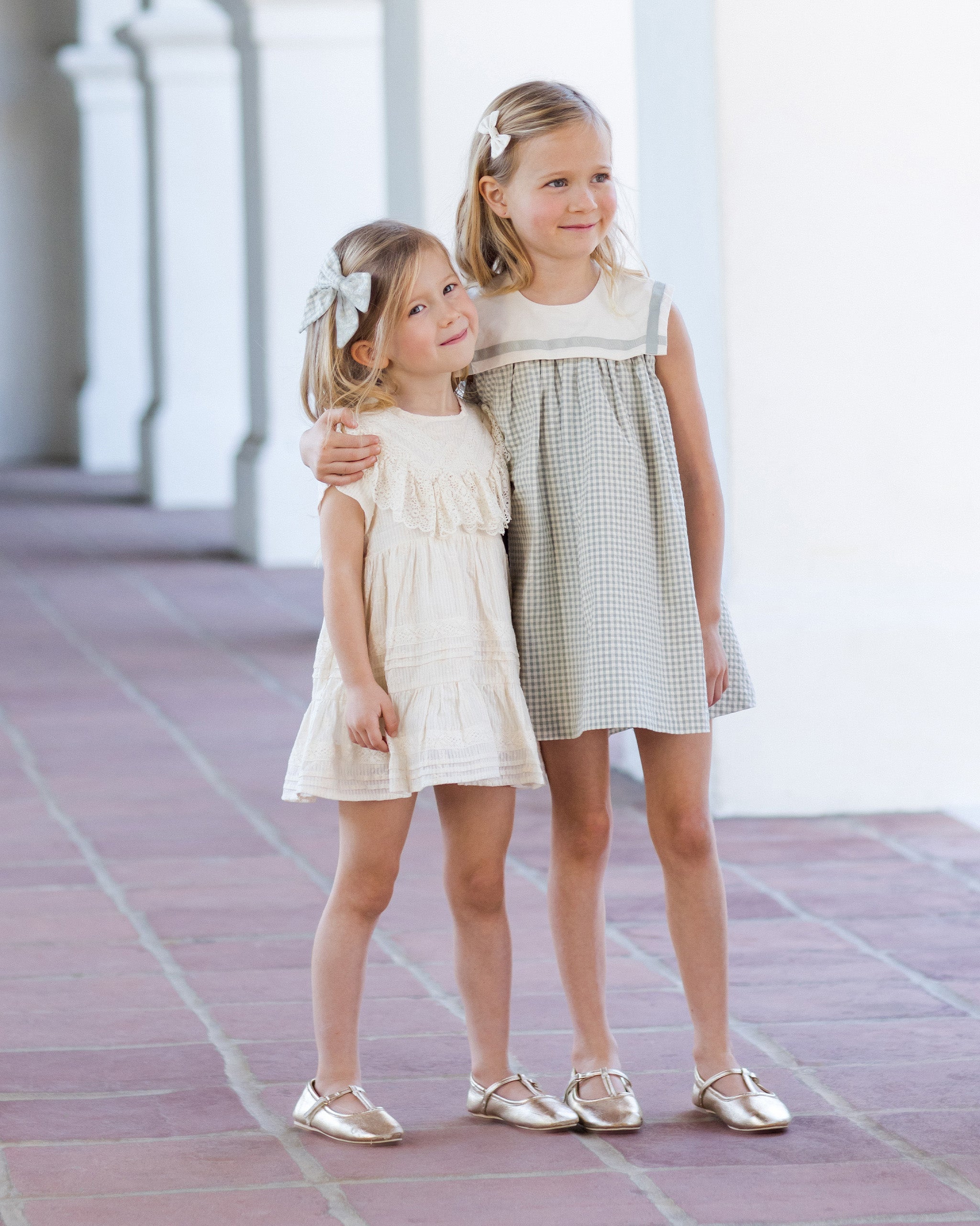 Norah Bow Eucalyptus Check - Rylee + Cru | Kids Clothes | Trendy Baby Clothes | Modern Infant Outfits |