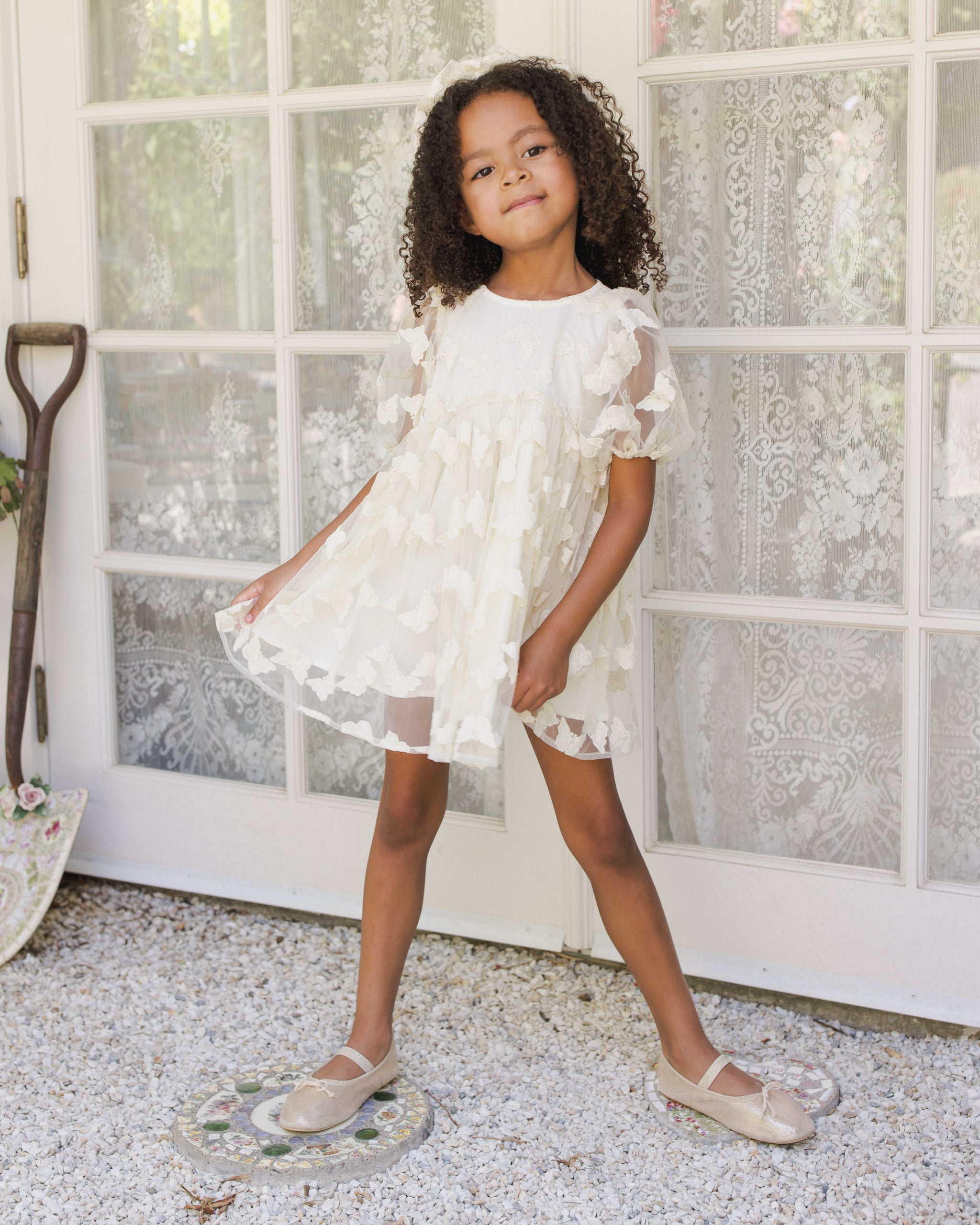 Luna Dress Natural - Rylee + Cru | Kids Clothes | Trendy Baby Clothes | Modern Infant Outfits |