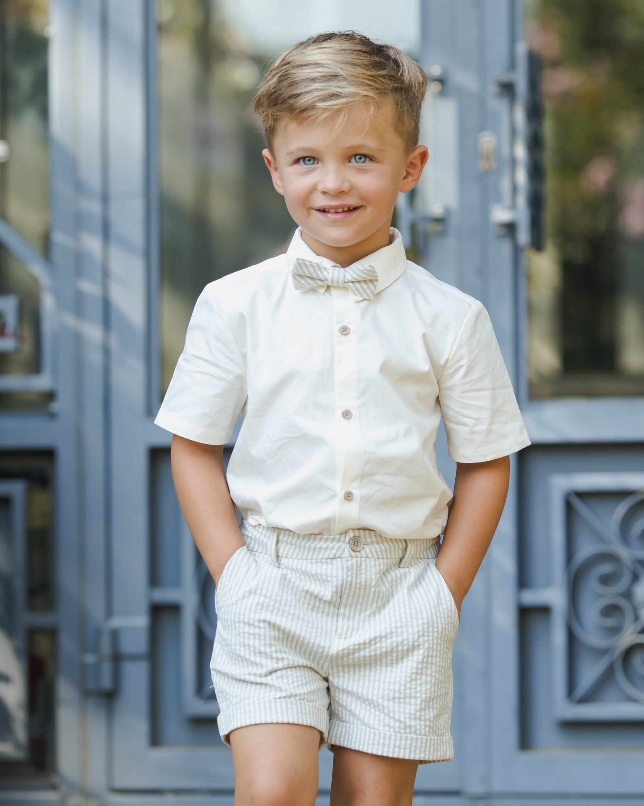 Suspender Short Sky Stripe - Rylee + Cru | Kids Clothes | Trendy Baby Clothes | Modern Infant Outfits |