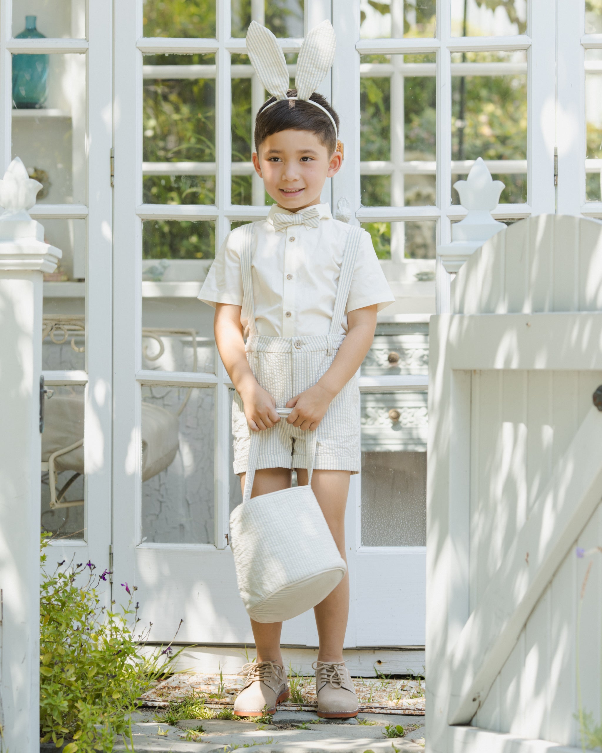 Suspender Short Sky Stripe - Rylee + Cru | Kids Clothes | Trendy Baby Clothes | Modern Infant Outfits |