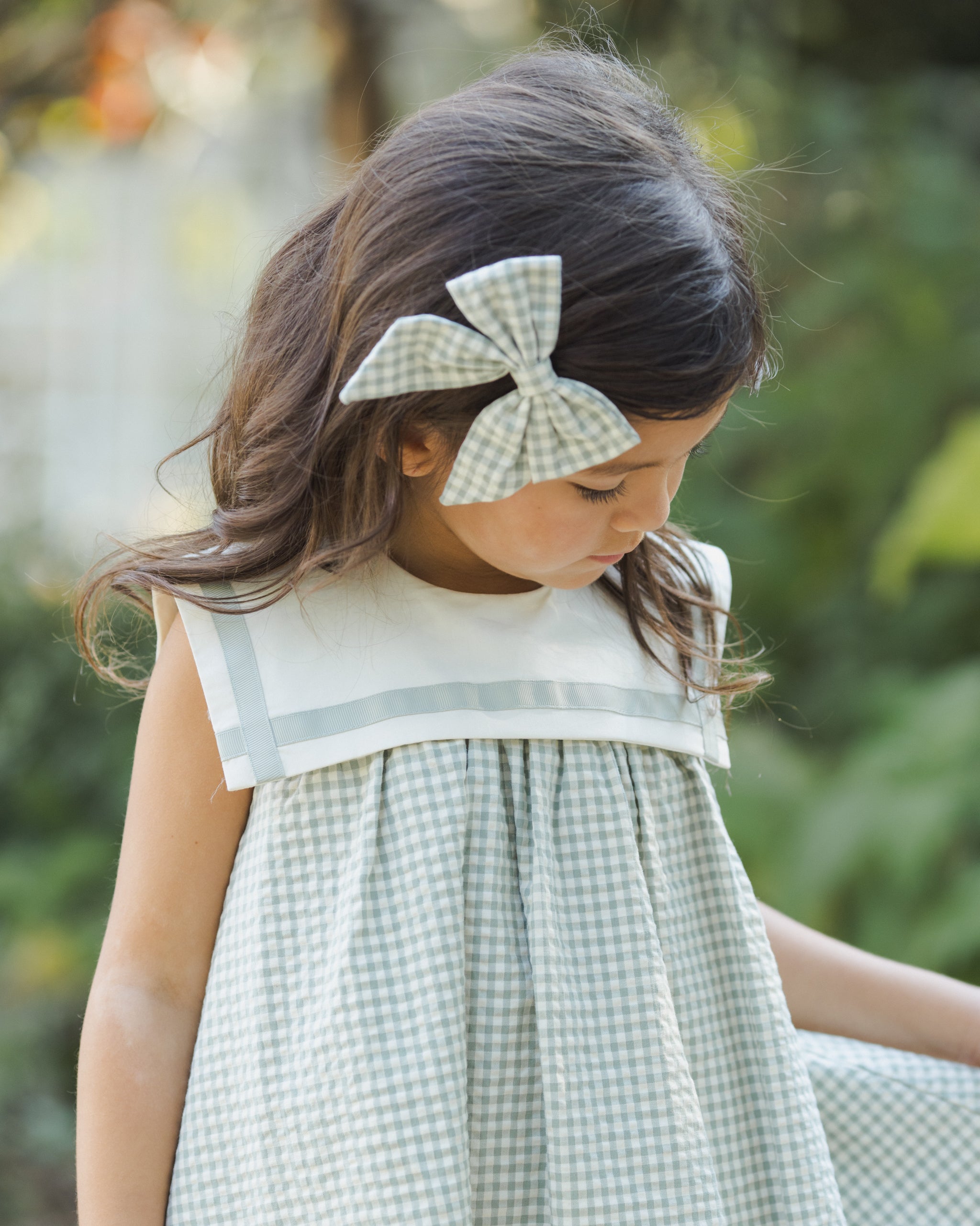 Daisy Dress Eucalyptus Check - Rylee + Cru | Kids Clothes | Trendy Baby Clothes | Modern Infant Outfits |