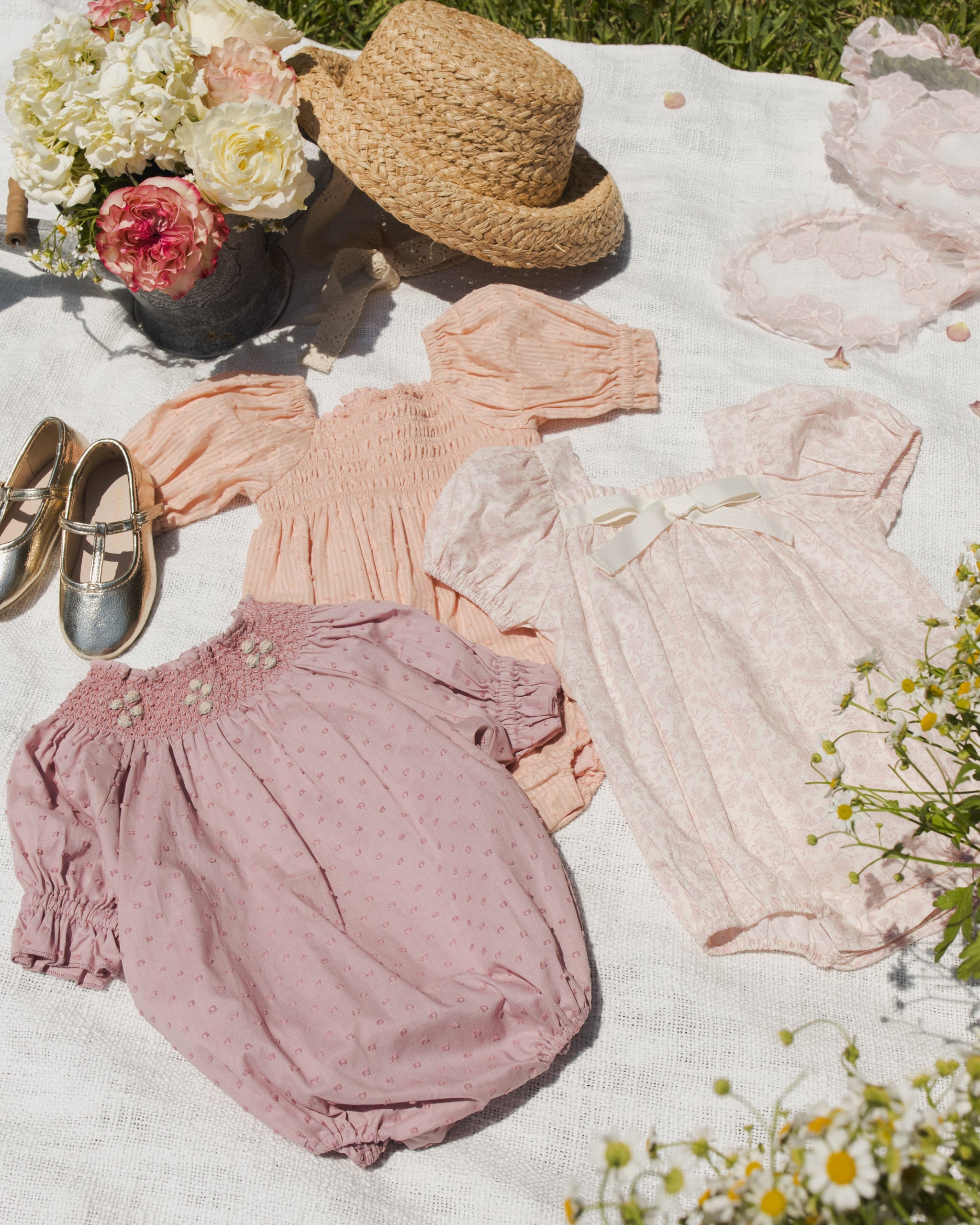 Hazel Romper Petal - Rylee + Cru | Kids Clothes | Trendy Baby Clothes | Modern Infant Outfits |