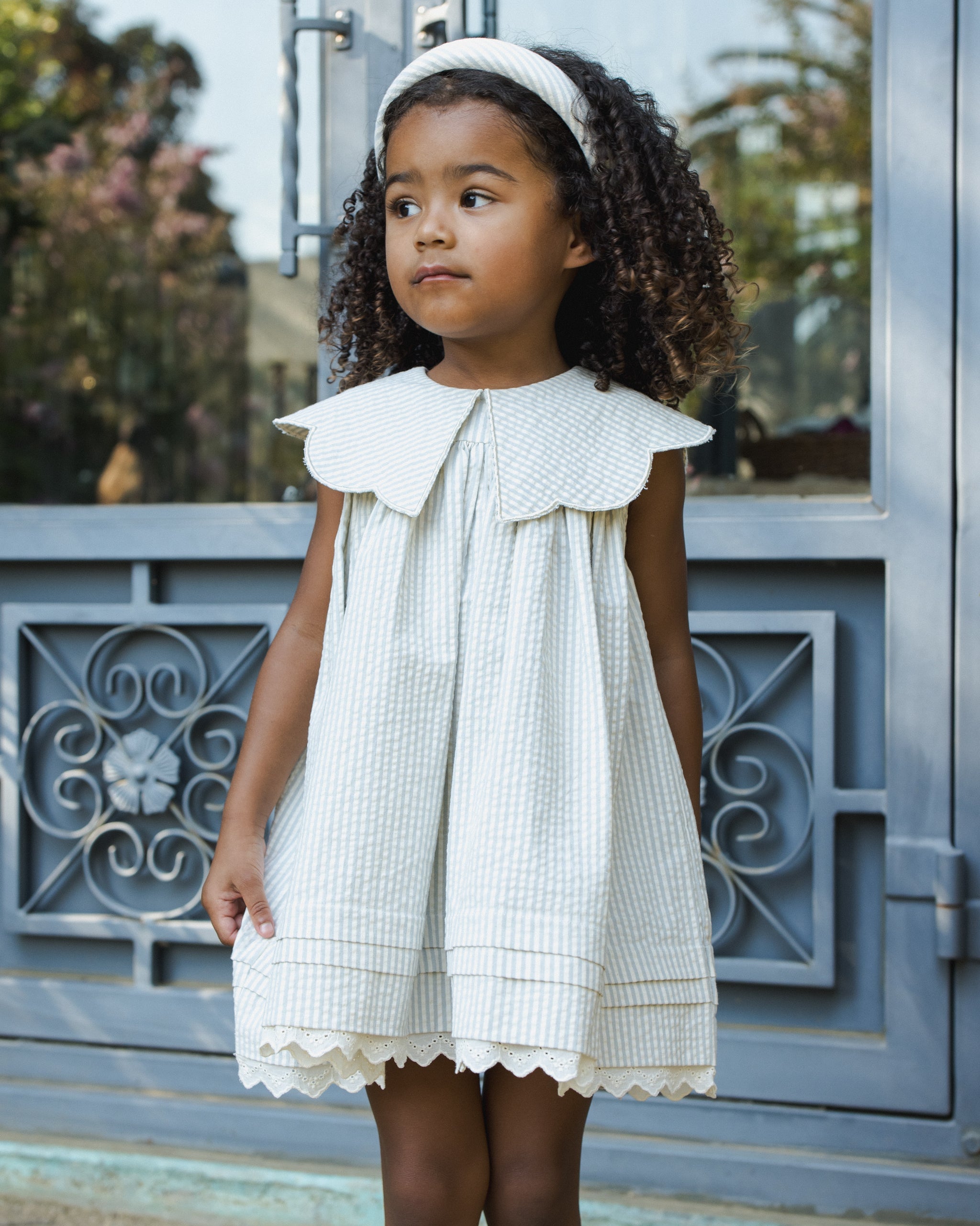 Florence Dress Sky Stripe - Rylee + Cru | Kids Clothes | Trendy Baby Clothes | Modern Infant Outfits |