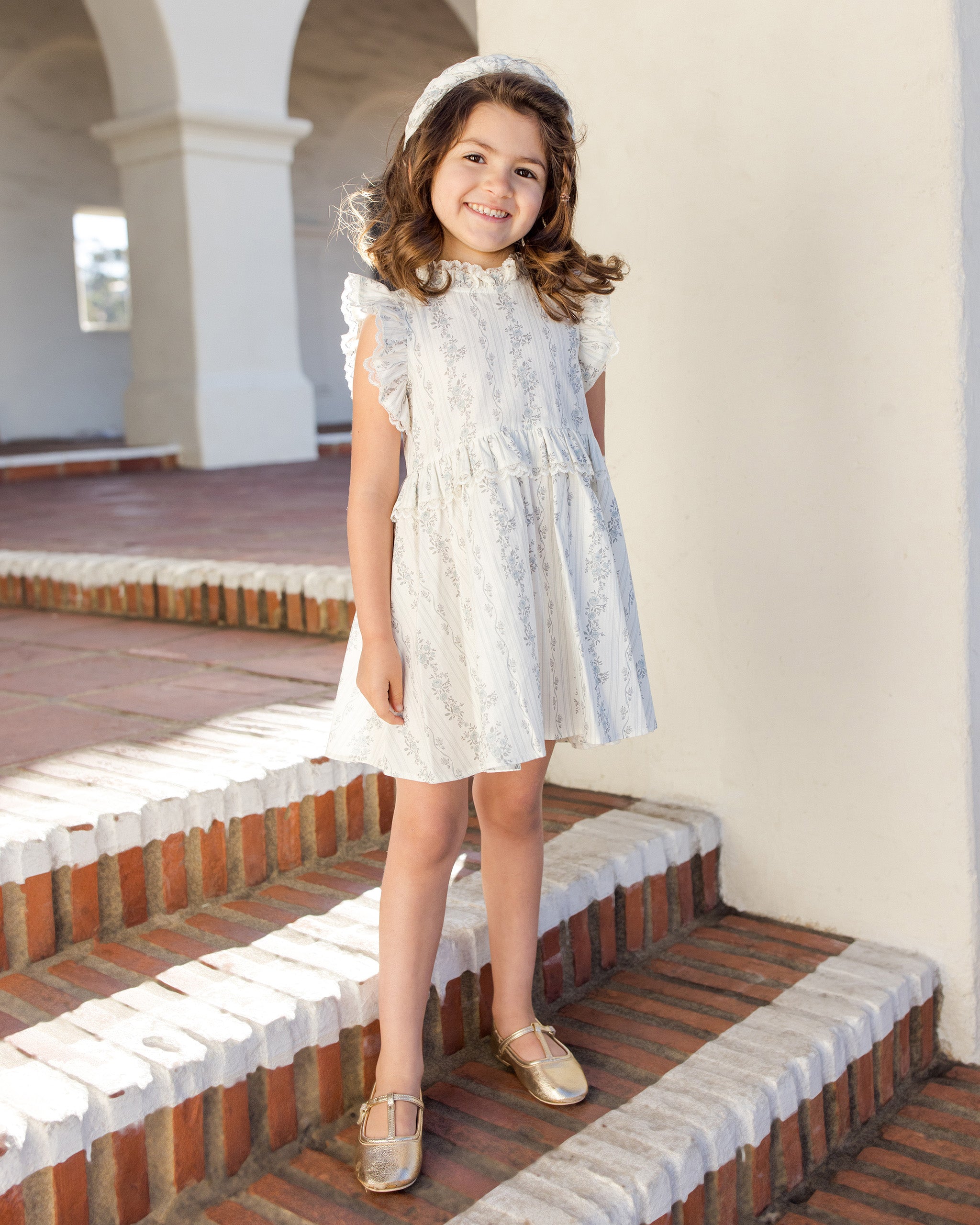 Alice Dress French Floral Stripe