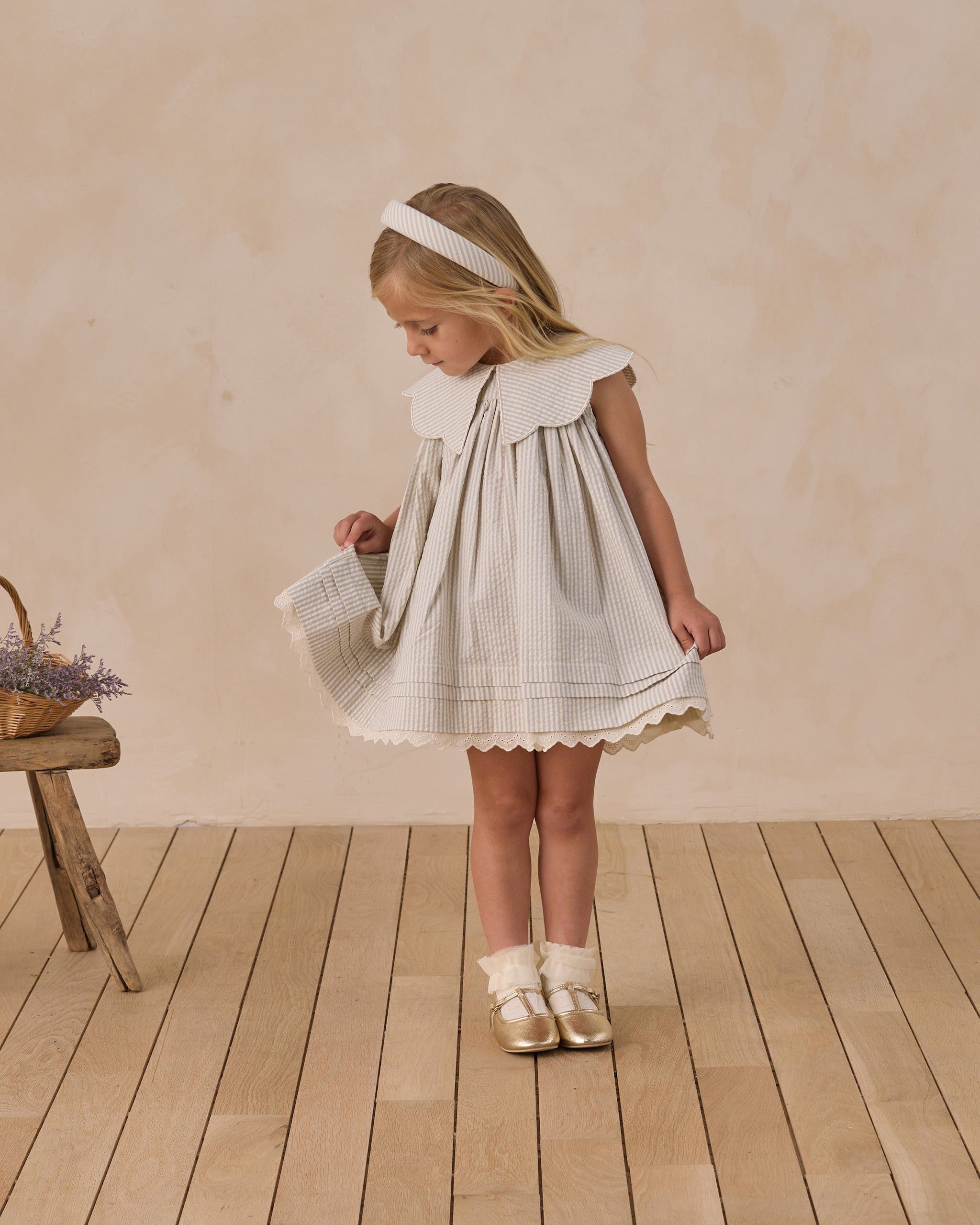 Padded Headband Sky Stripe Seersucker - Rylee + Cru | Kids Clothes | Trendy Baby Clothes | Modern Infant Outfits |