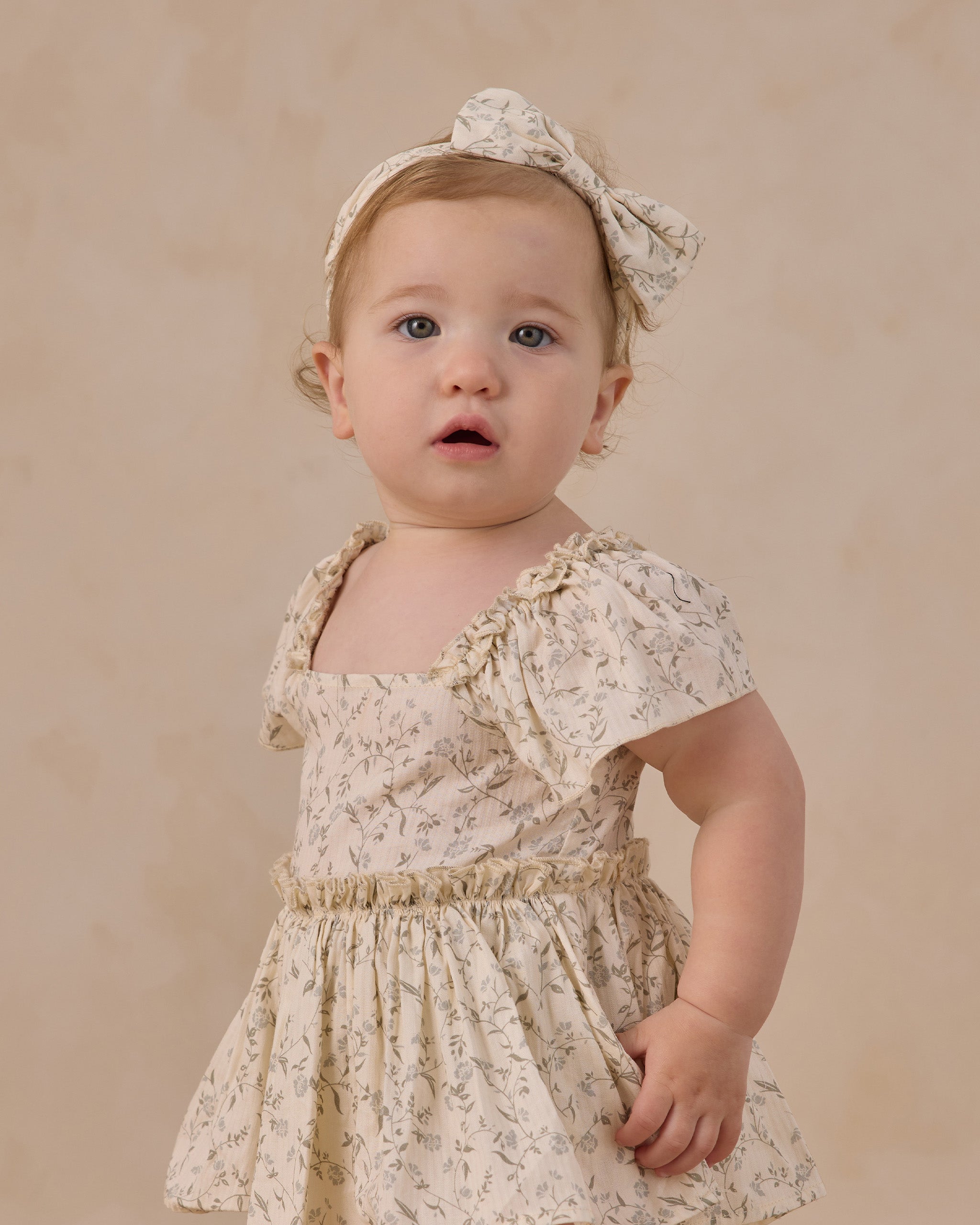 Baby Bow Headband Set Ivory, Vines - Rylee + Cru | Kids Clothes | Trendy Baby Clothes | Modern Infant Outfits |