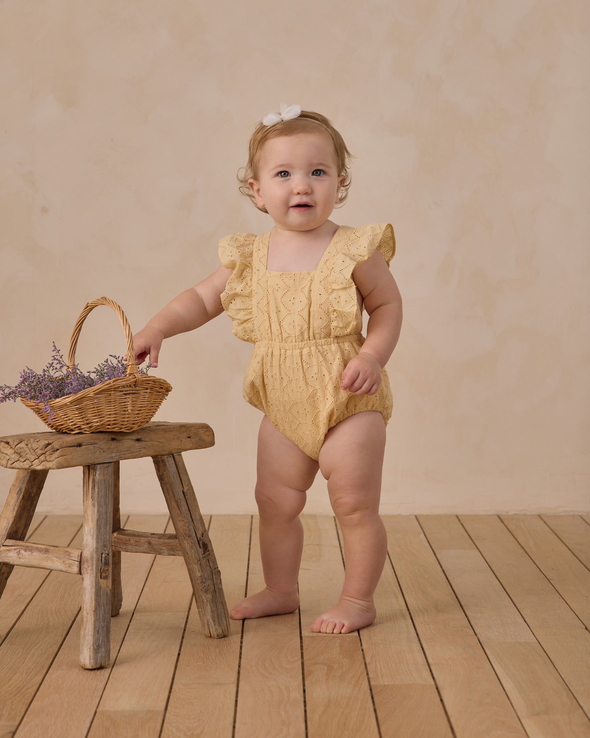 Lucy Romper Lemon - Rylee + Cru | Kids Clothes | Trendy Baby Clothes | Modern Infant Outfits |
