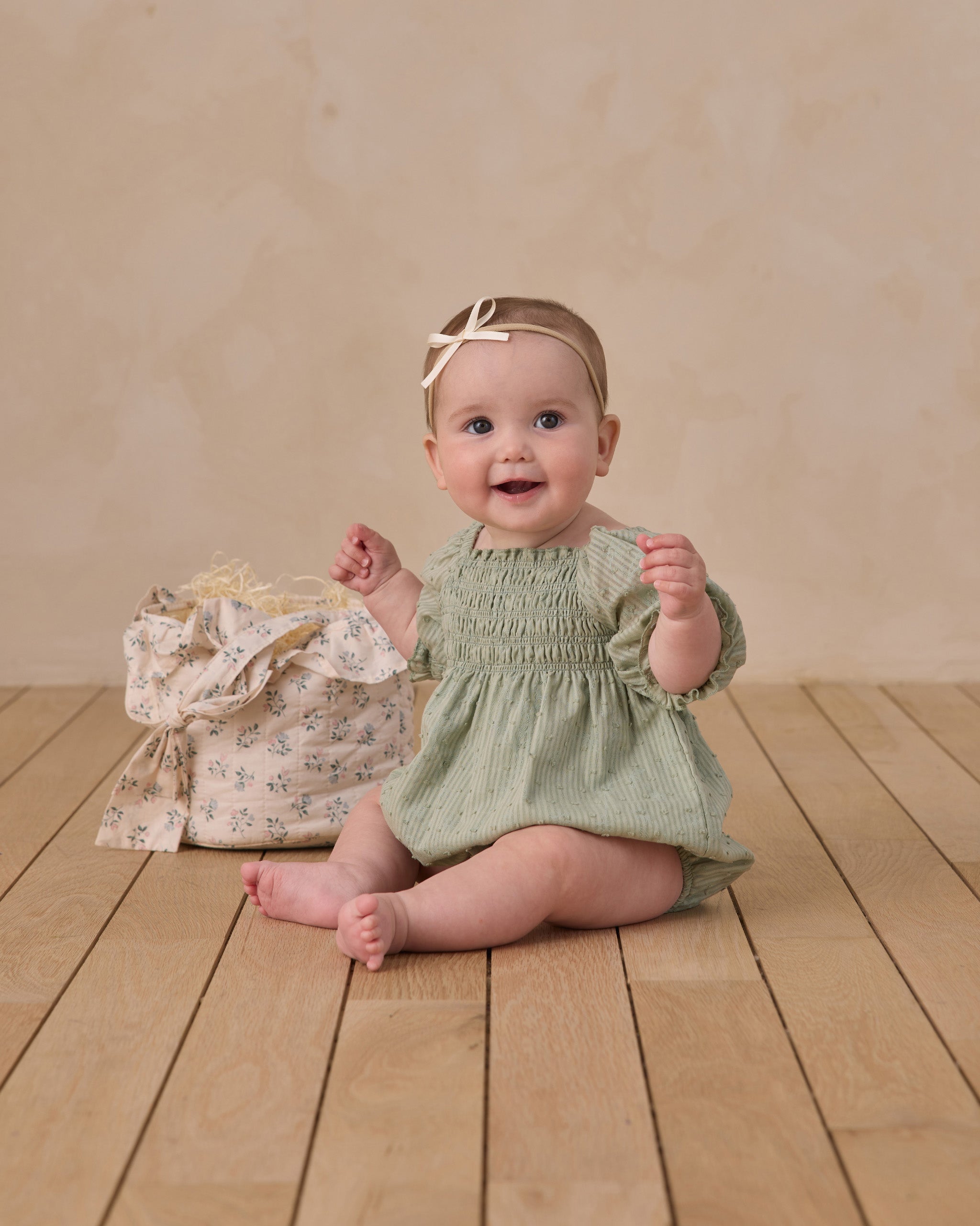 Hazel Romper Eucalyptus - Rylee + Cru | Kids Clothes | Trendy Baby Clothes | Modern Infant Outfits |
