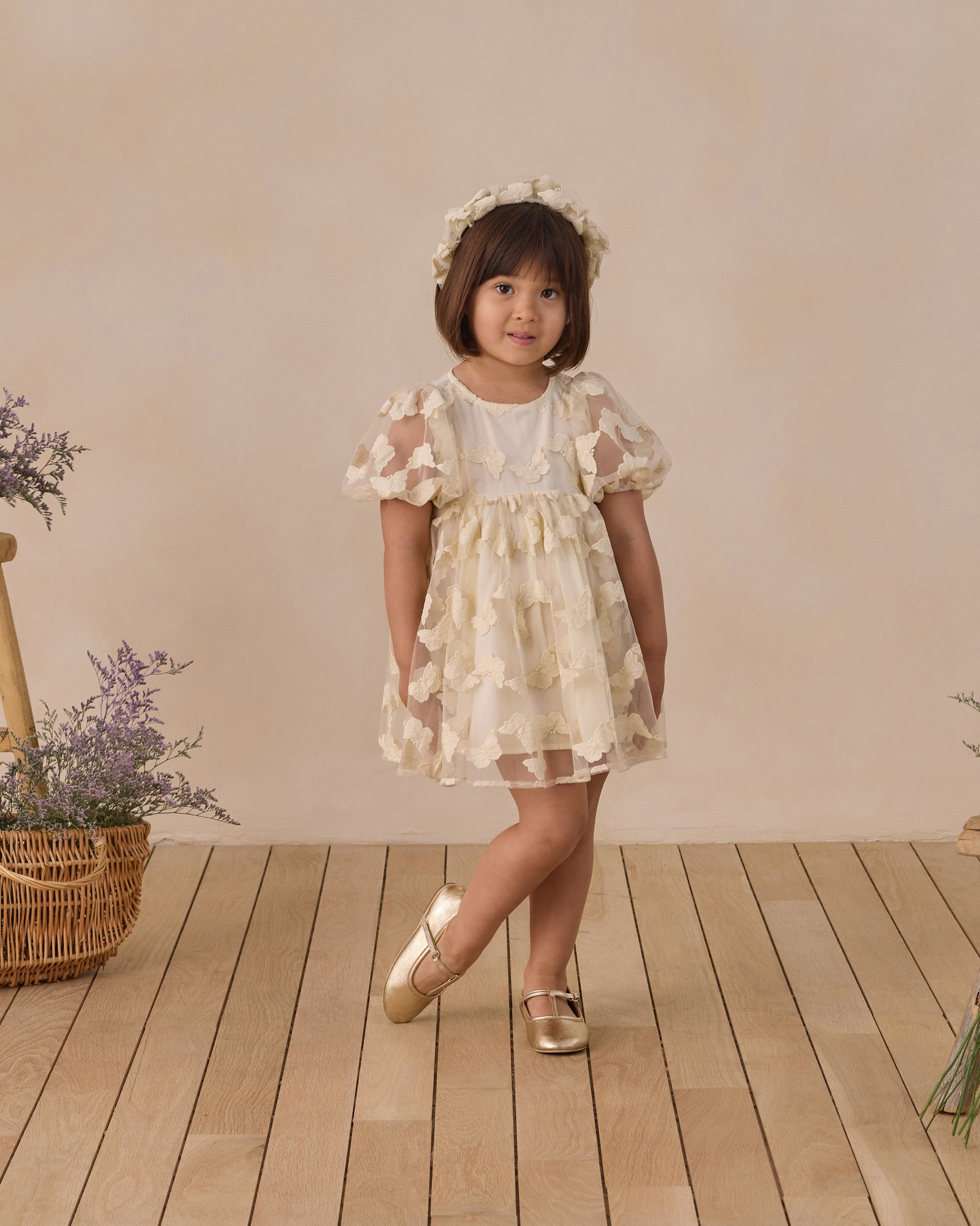 Luna Dress Natural - Rylee + Cru | Kids Clothes | Trendy Baby Clothes | Modern Infant Outfits |