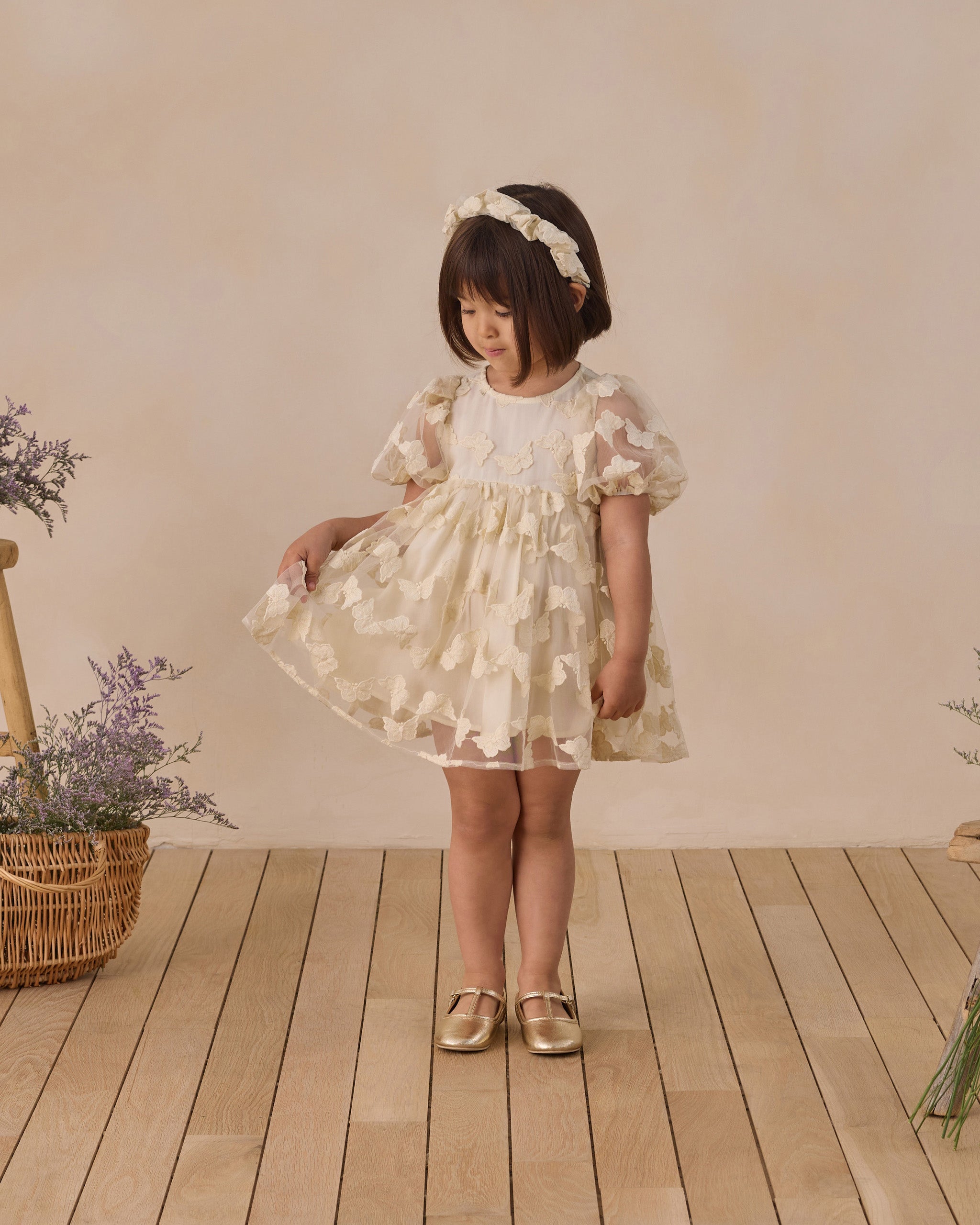 Luna Dress Natural - Rylee + Cru | Kids Clothes | Trendy Baby Clothes | Modern Infant Outfits |