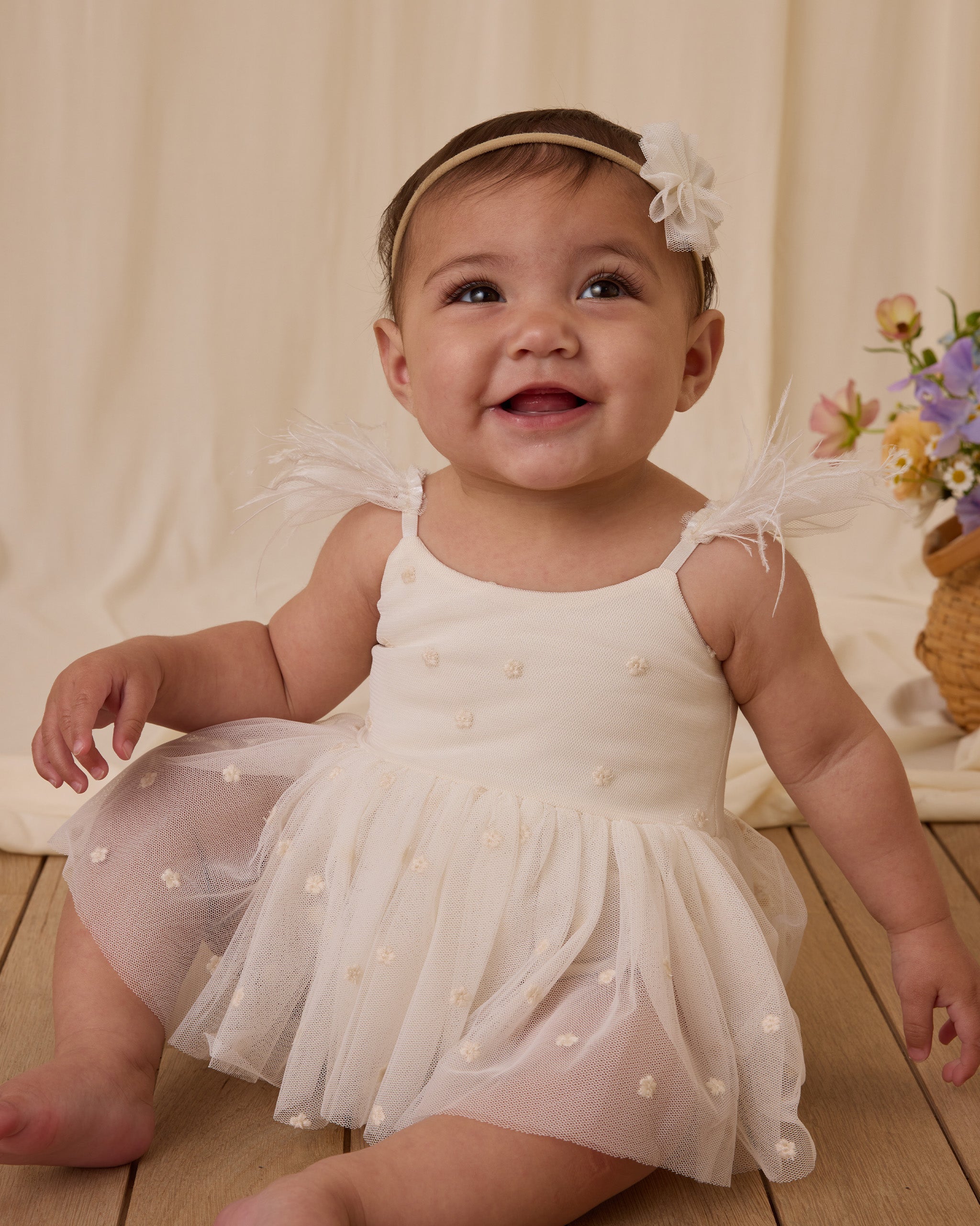 Flutter Tulle Headband || Ivory