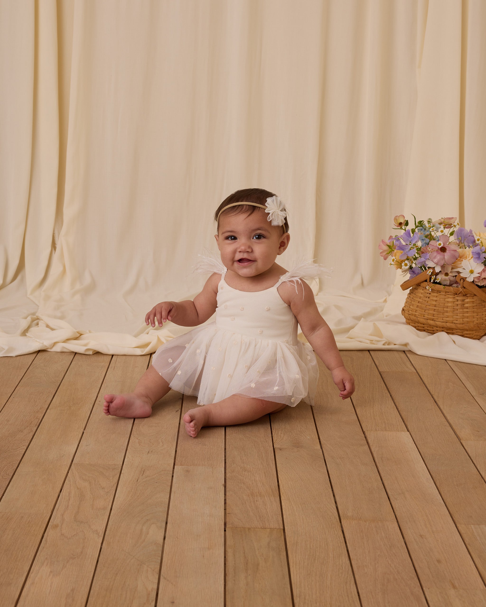 Flutter Tulle Headband || Ivory