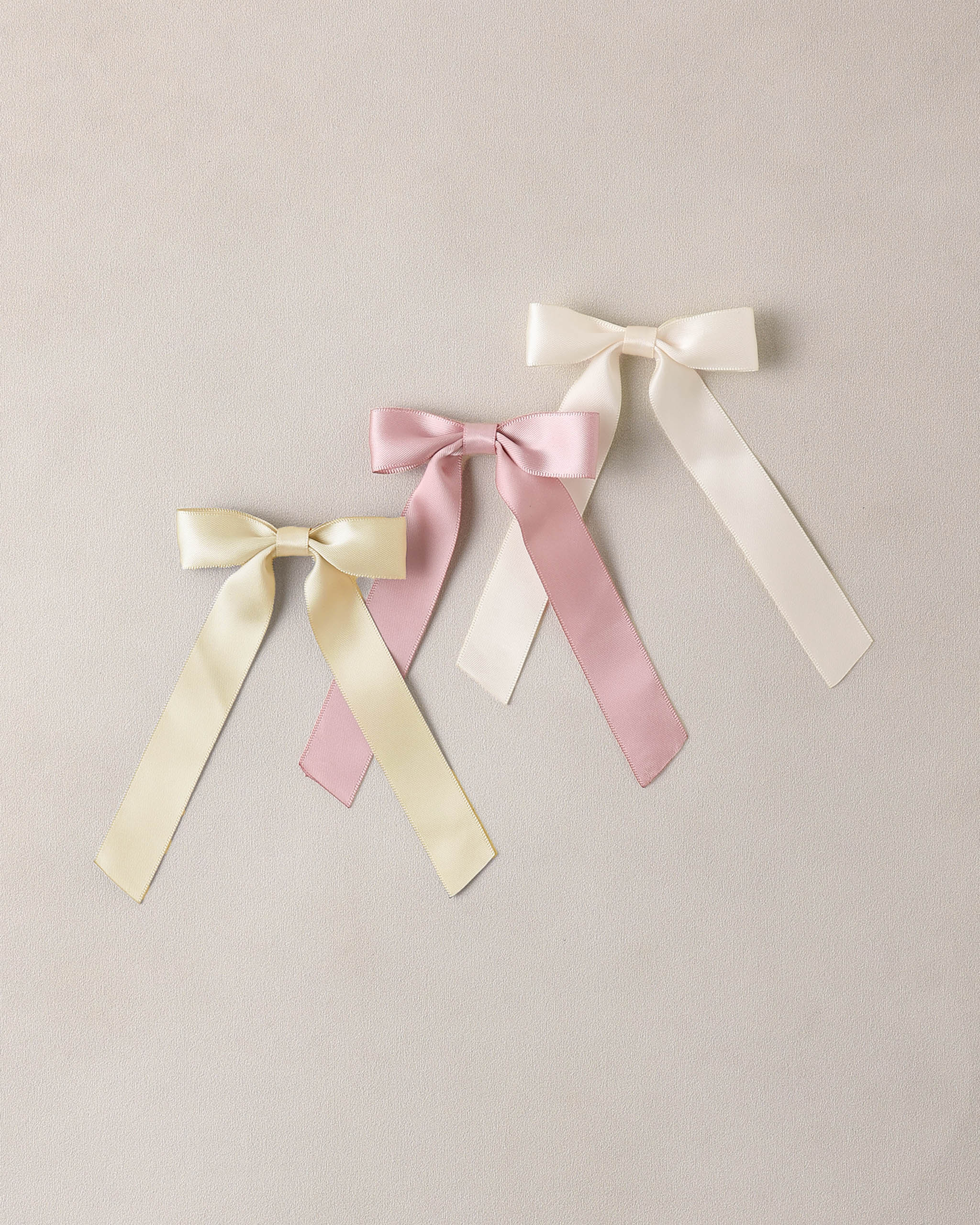 Satin Ribbon Bows Lemon, Natural, Lavender - Rylee + Cru | Kids Clothes | Trendy Baby Clothes | Modern Infant Outfits |