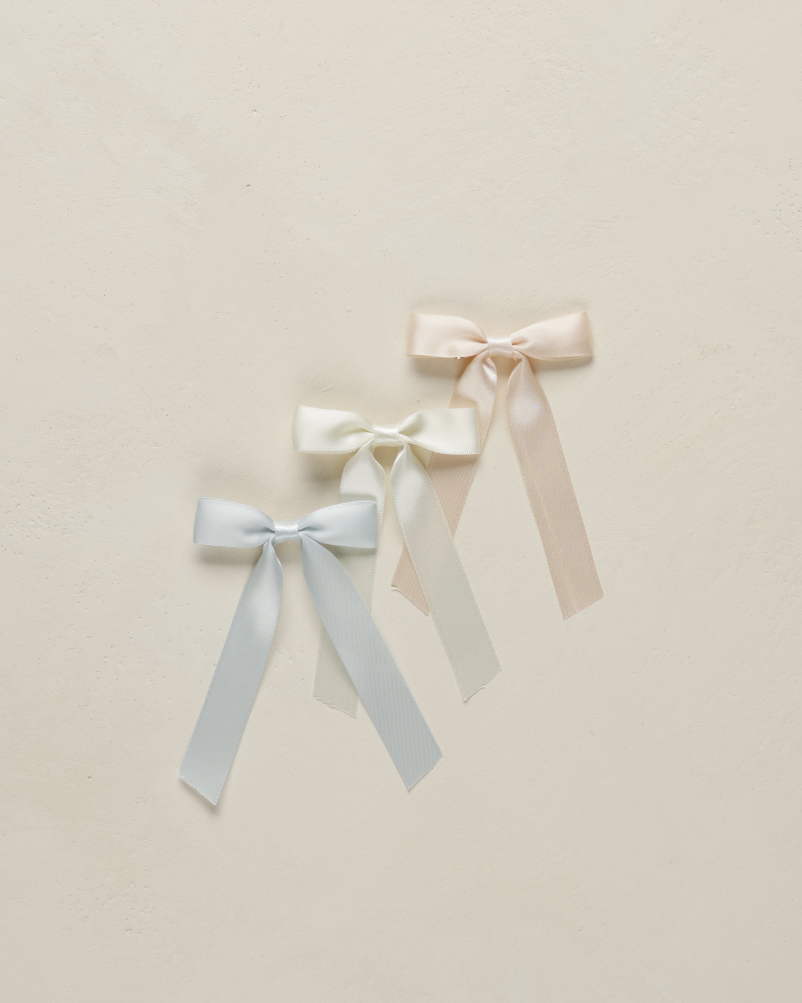 Satin Ribbon Bows || Blush, Ivory, Powder Blue