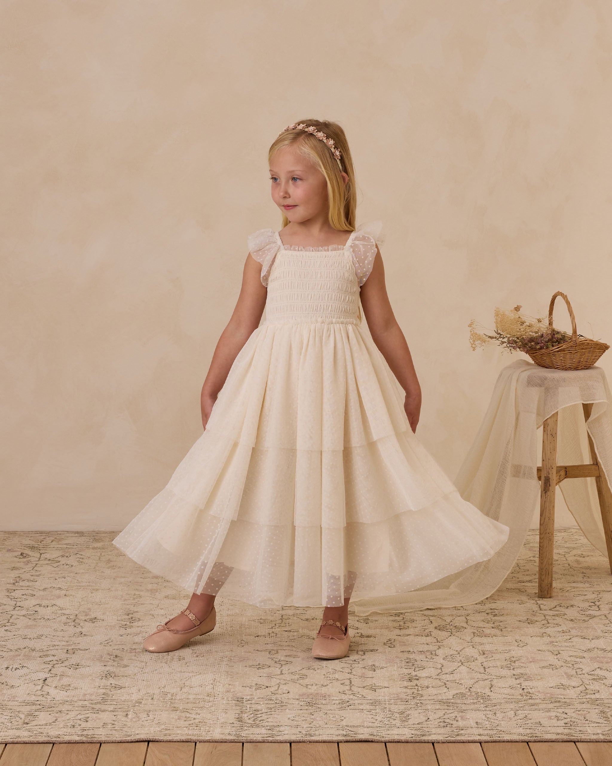 Valentina Dress | Ivory - Rylee + Cru | Kids Clothes | Trendy Baby Clothes | Modern Infant Outfits |