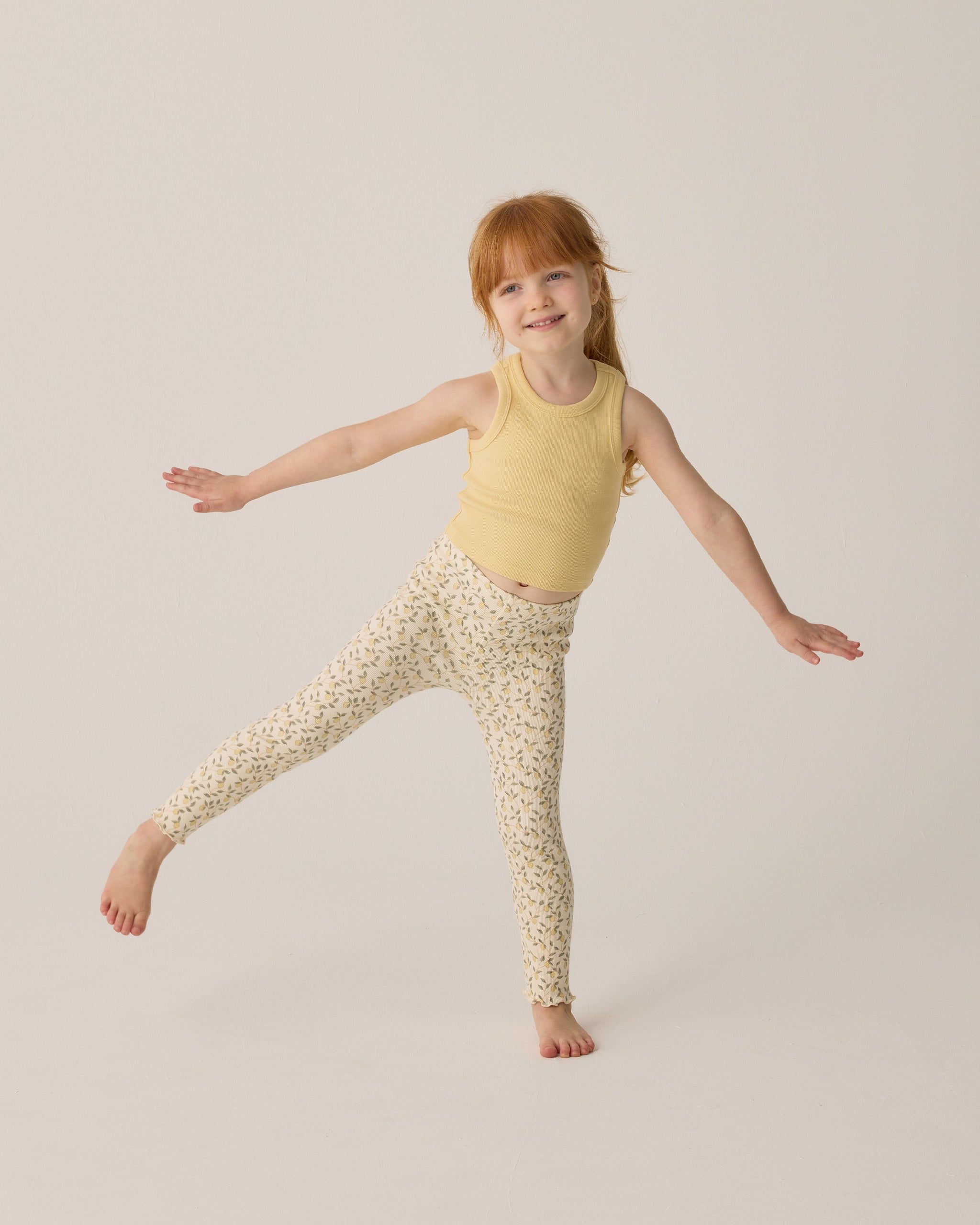 Rylee and Cru Ribbed Legging Set - Lemons, Yellow Rylee and Cru Ribbed Legging Set - Lemons, Yellow