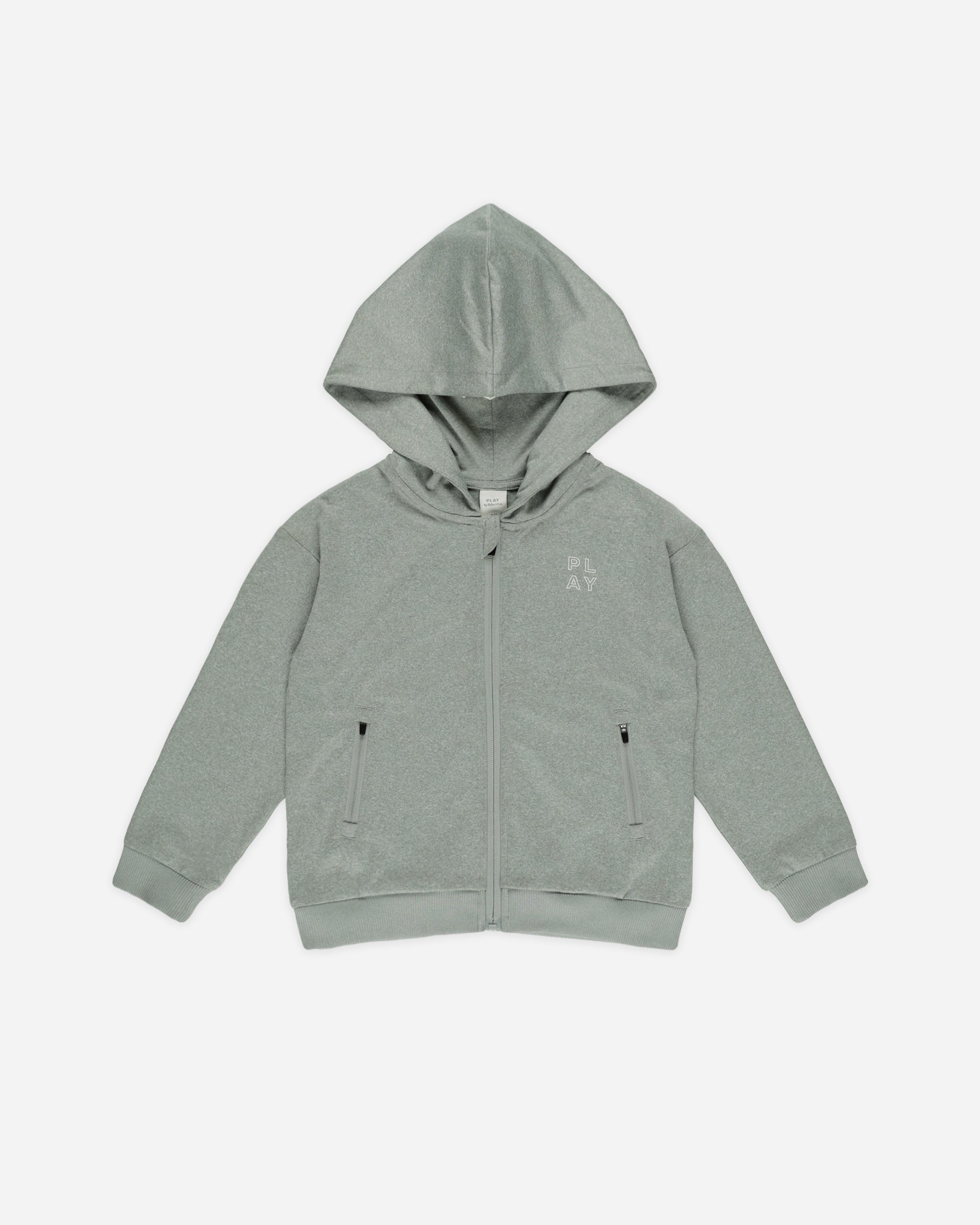 Zip-Up Tech Hoodie || Heathered Eucalyptus