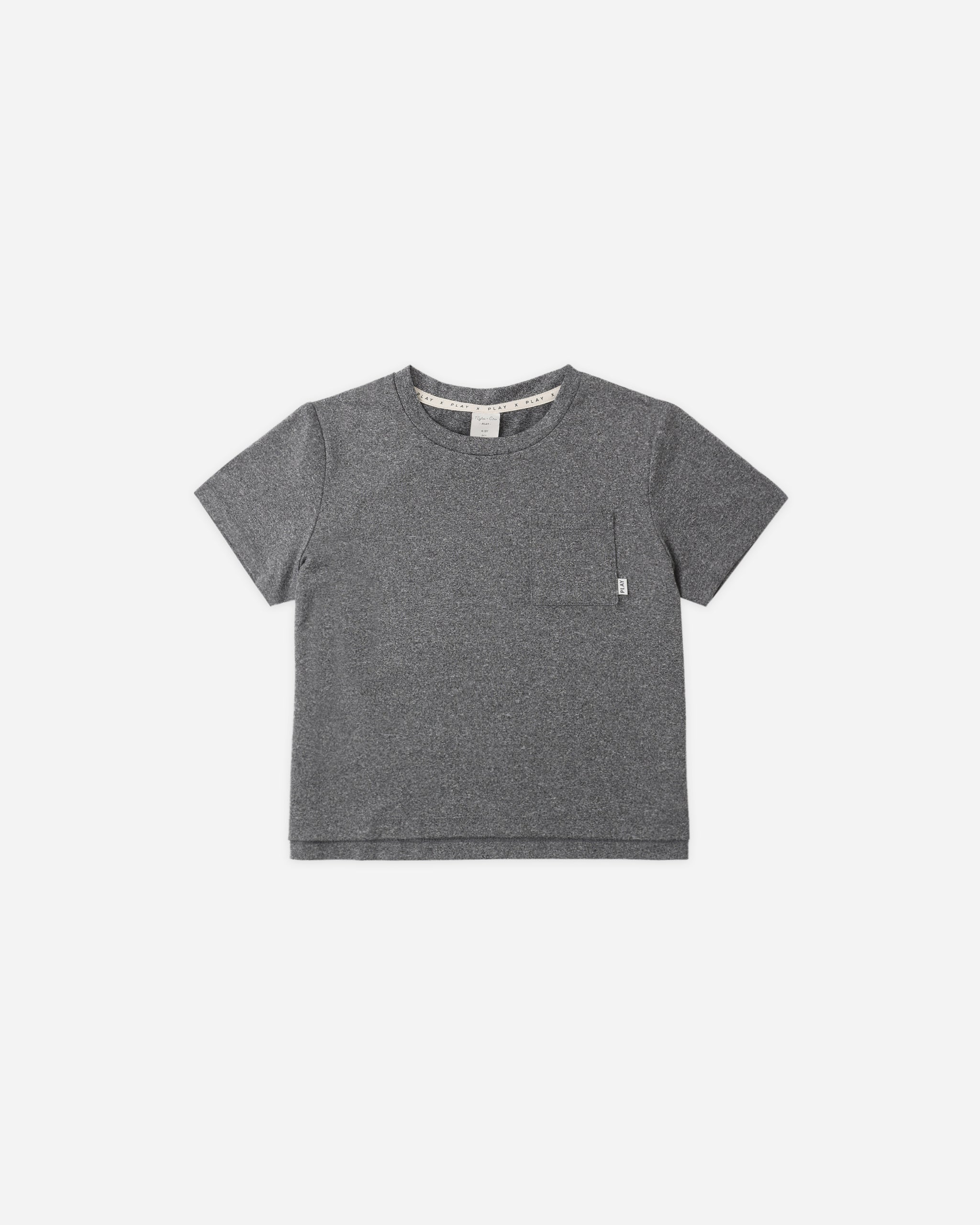 Cove Essential Pocket Tee Heathered Black - Rylee + Cru | Kids Clothes | Trendy Baby Clothes | Modern Infant Outfits |