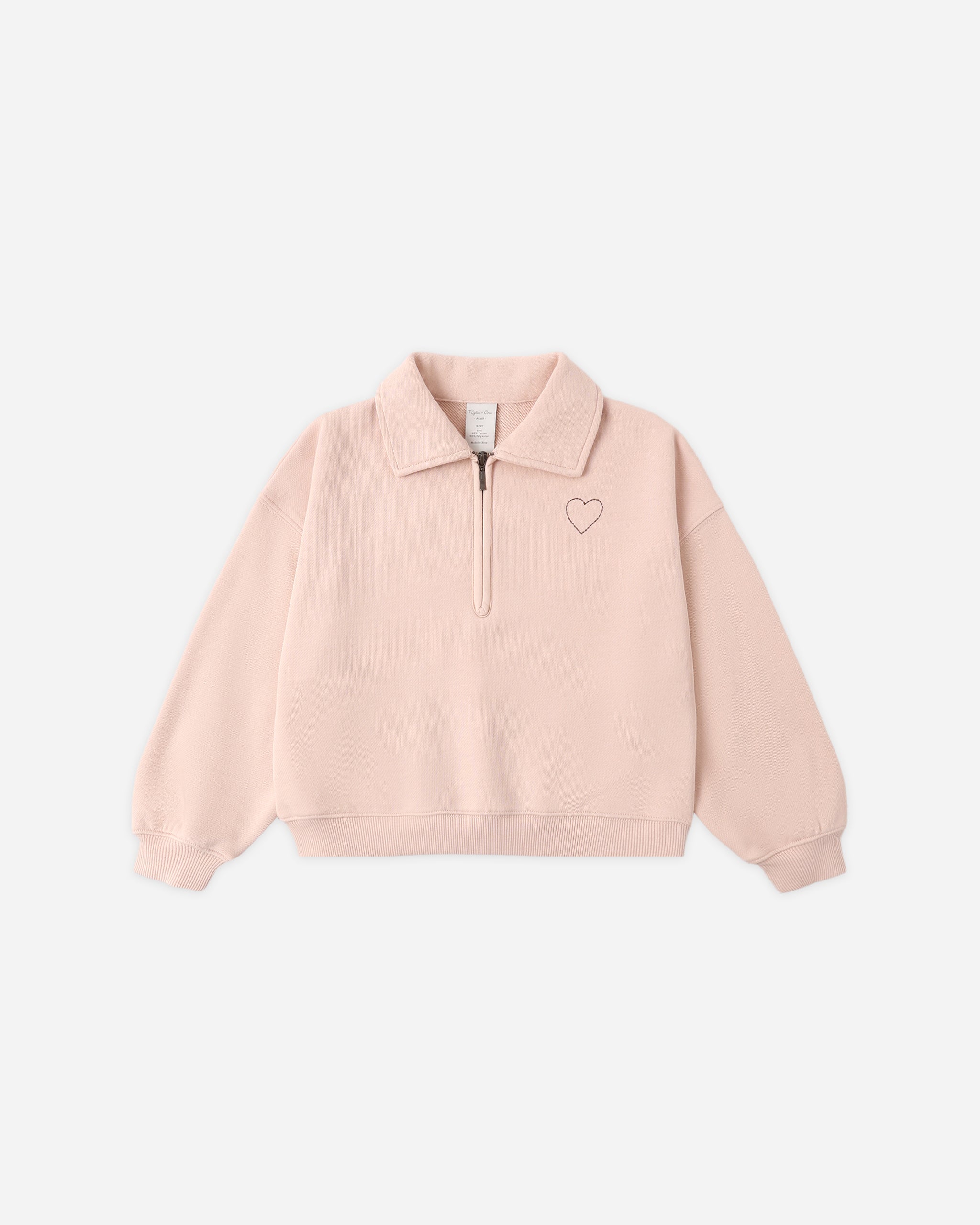 Quarter Zip Sweatshirt Blush