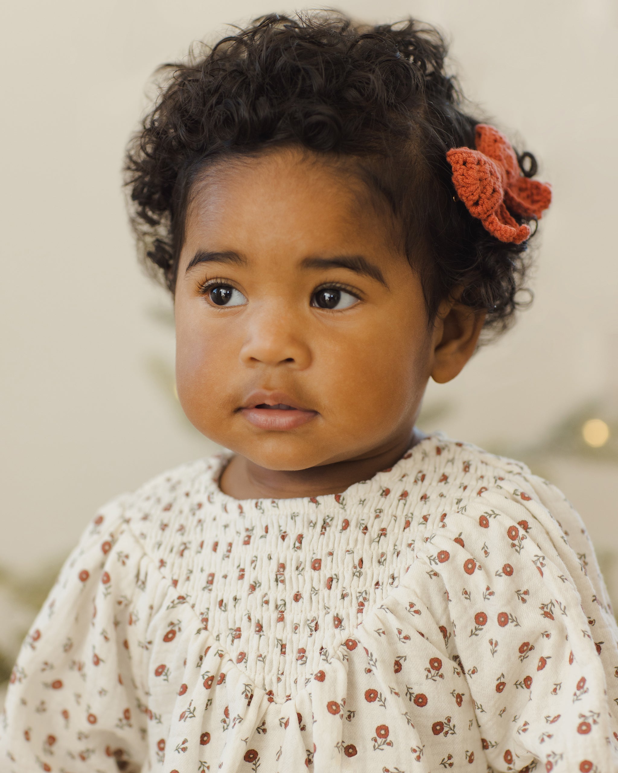 V Smocked Dress || Winter Ditsy