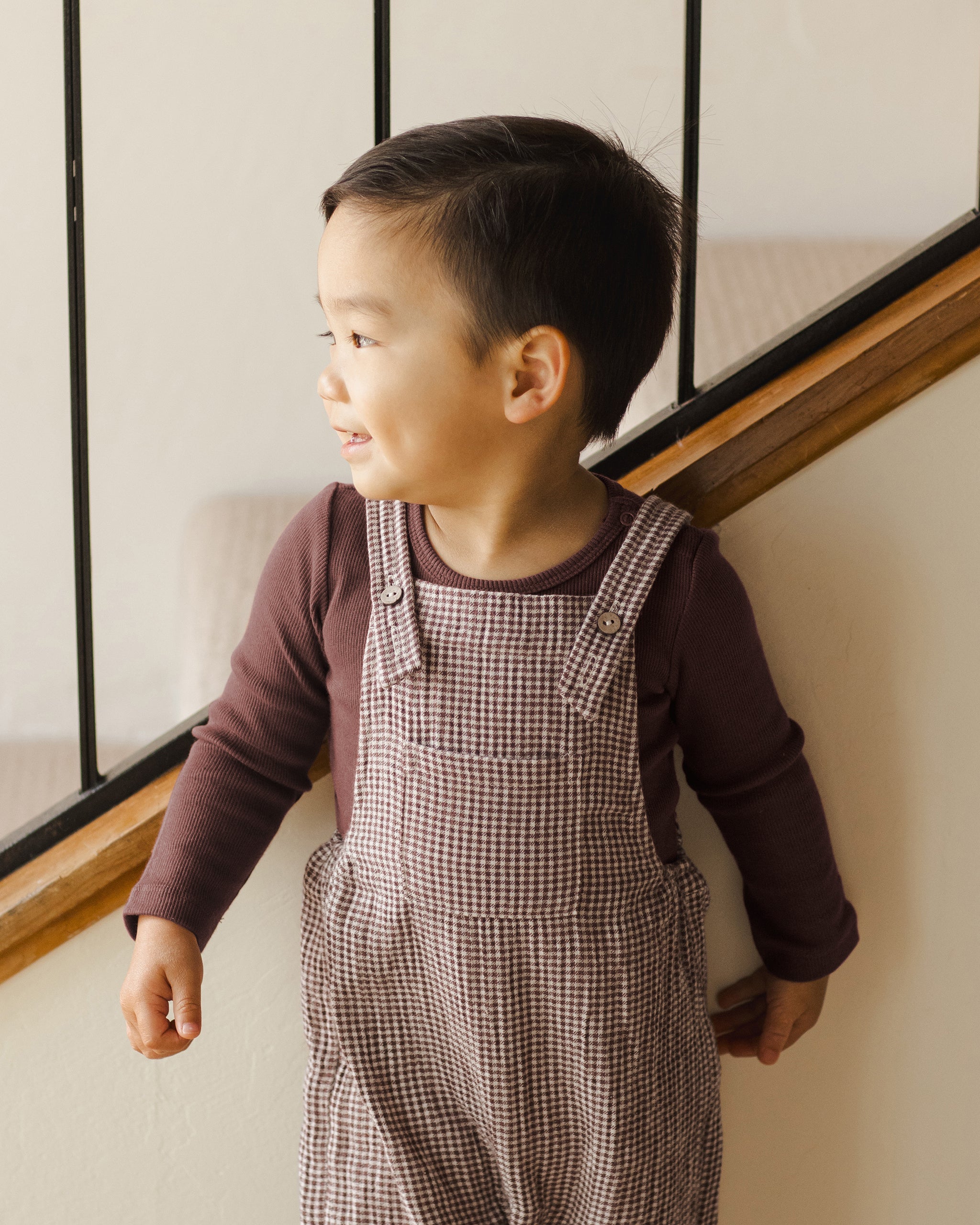 Baby Overall || Plum Gingham