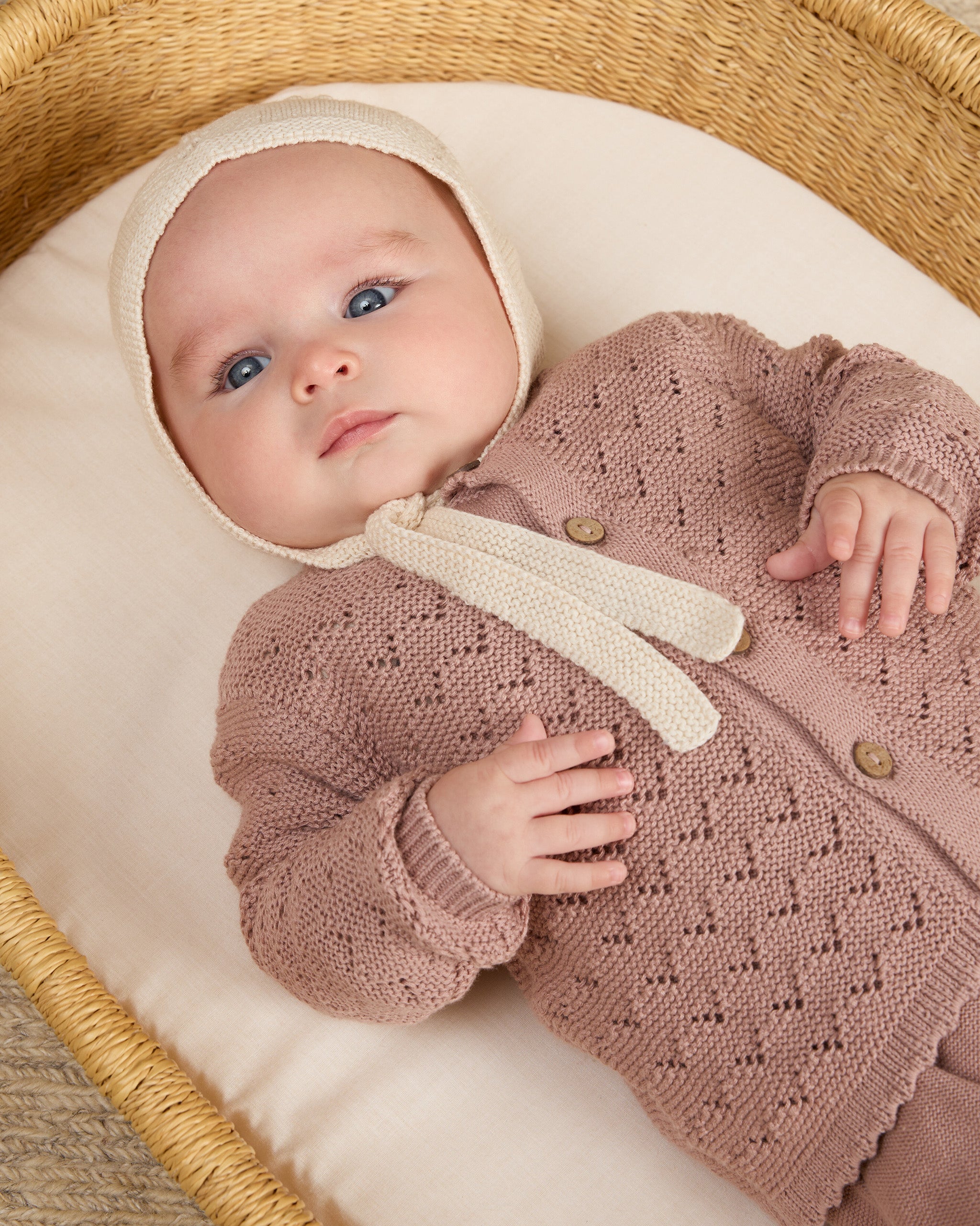 Scalloped Cardigan Mauve