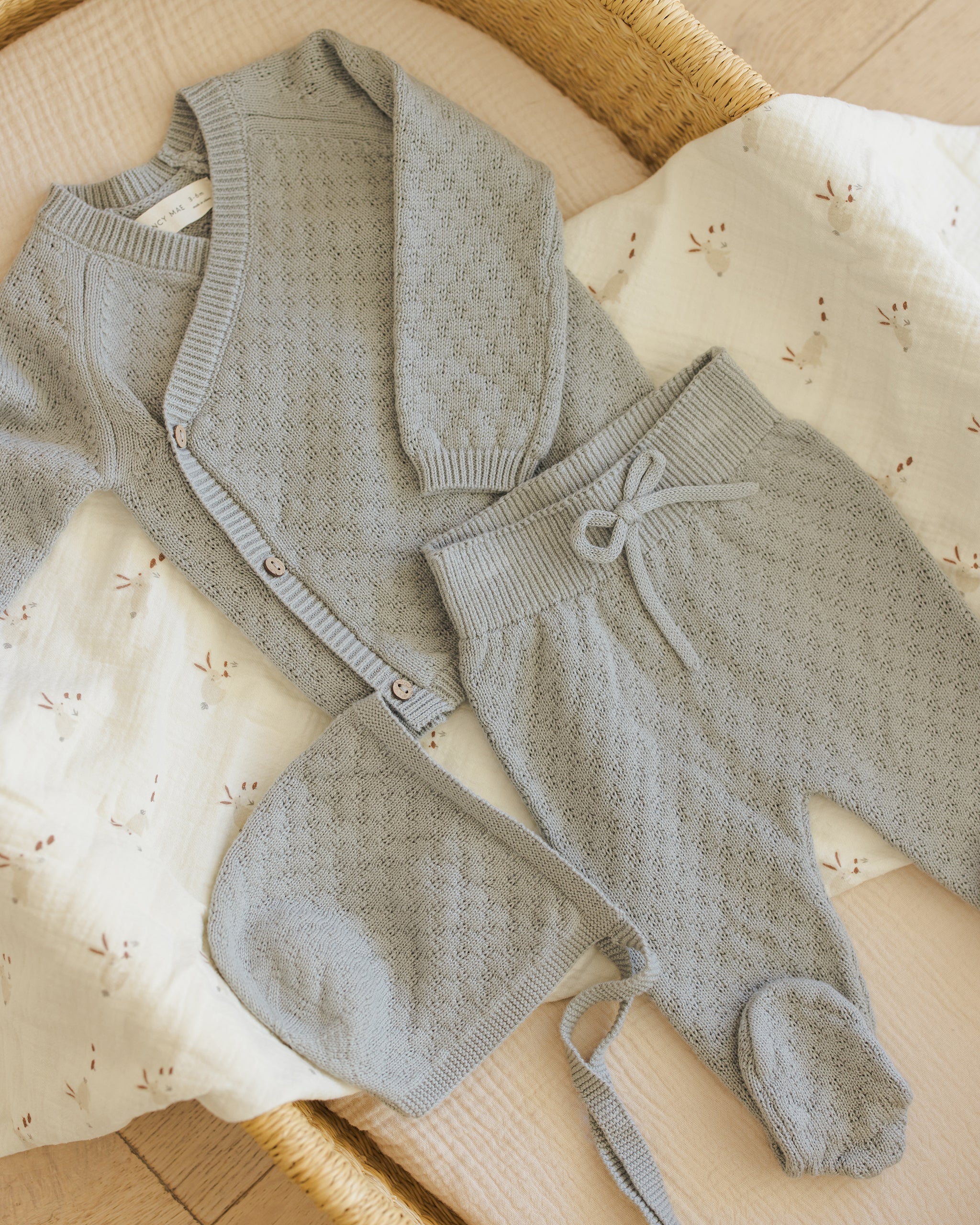 Knit Wrap Top + Pant Set || Steel Blue