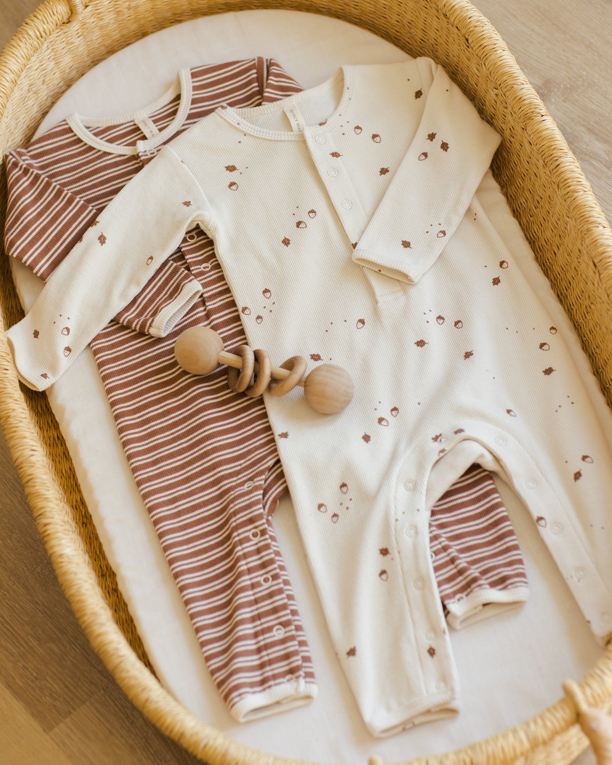 Ribbed Baby Jumpsuit || Cedar Micro Stripe