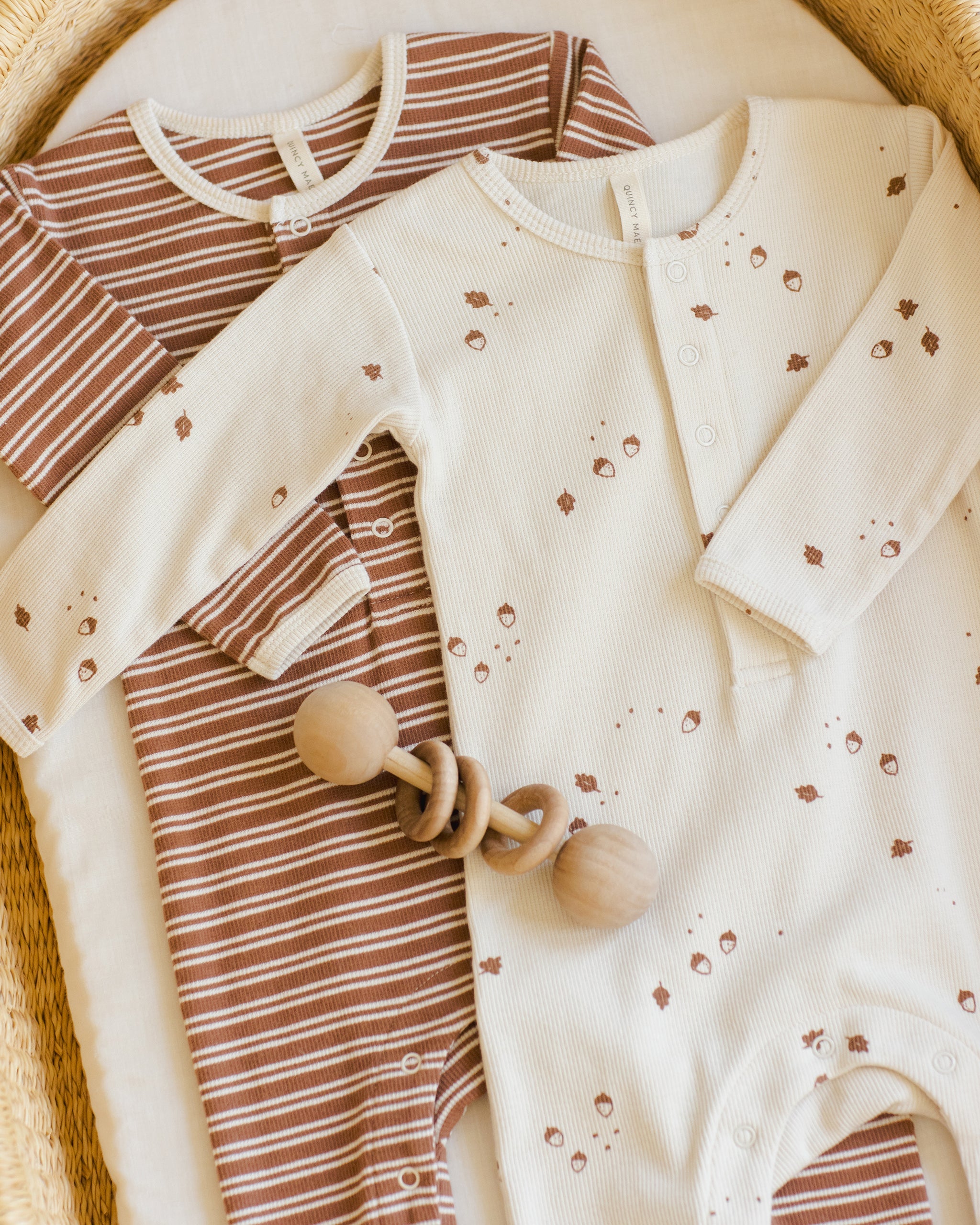 Ribbed Baby Jumpsuit || Cedar Micro Stripe