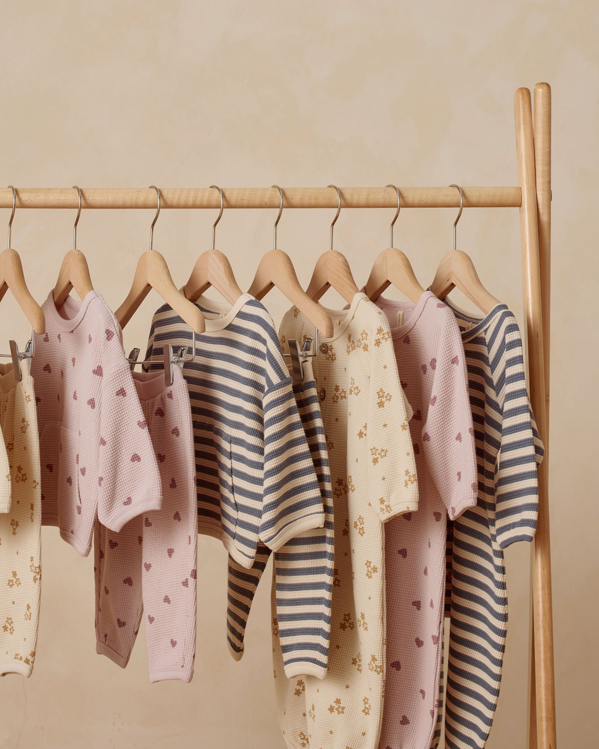 Waffle Long Sleeve Jumpsuit || Hearts