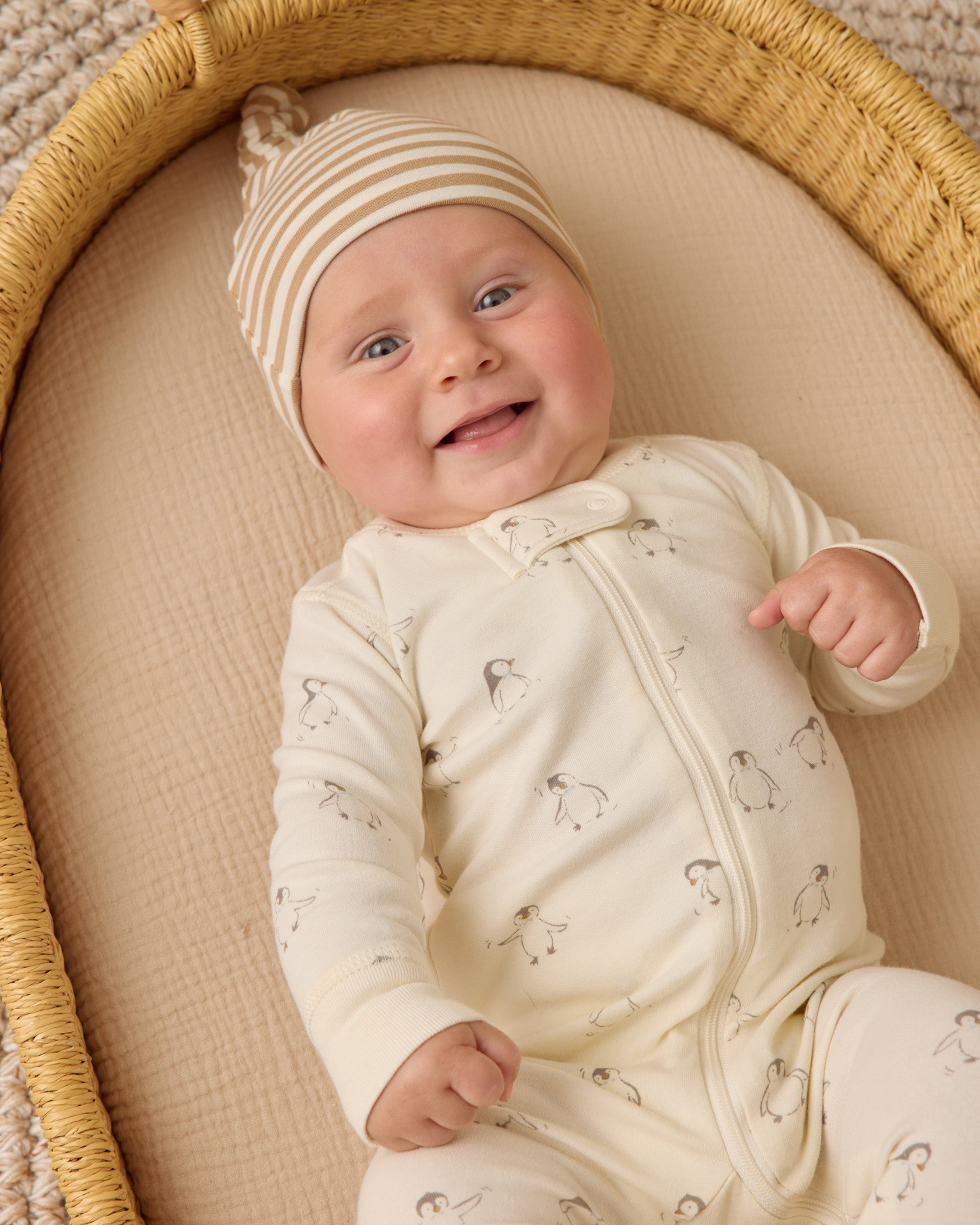 Knotted Baby Hat || Gold Stripe - Rylee + Cru | Kids Clothes | Trendy Baby Clothes | Modern Infant Outfits |