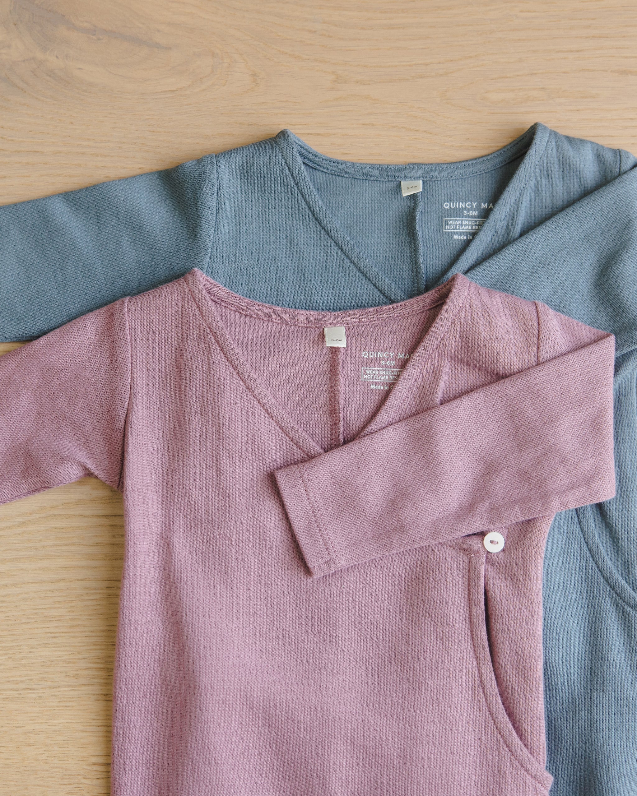 Pointelle Wrap Footie || Mulberry