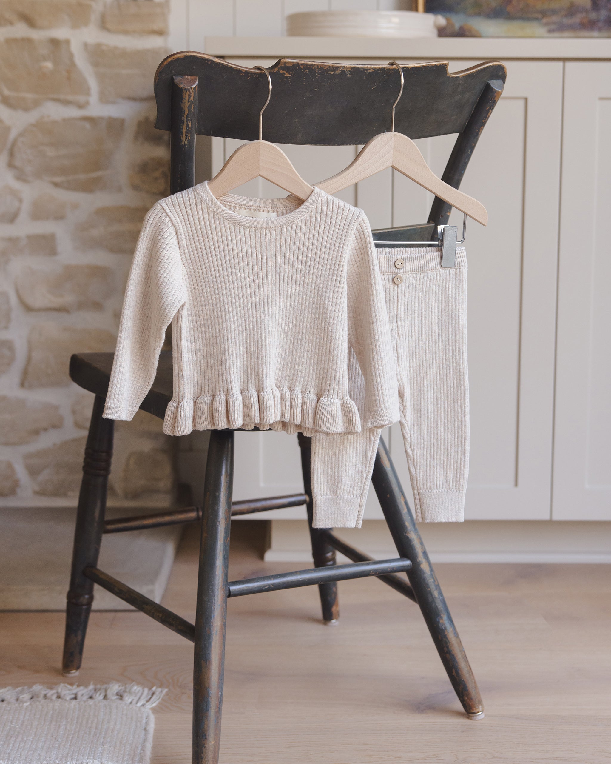 Rib Knit Legging || Heathered Oatmeal