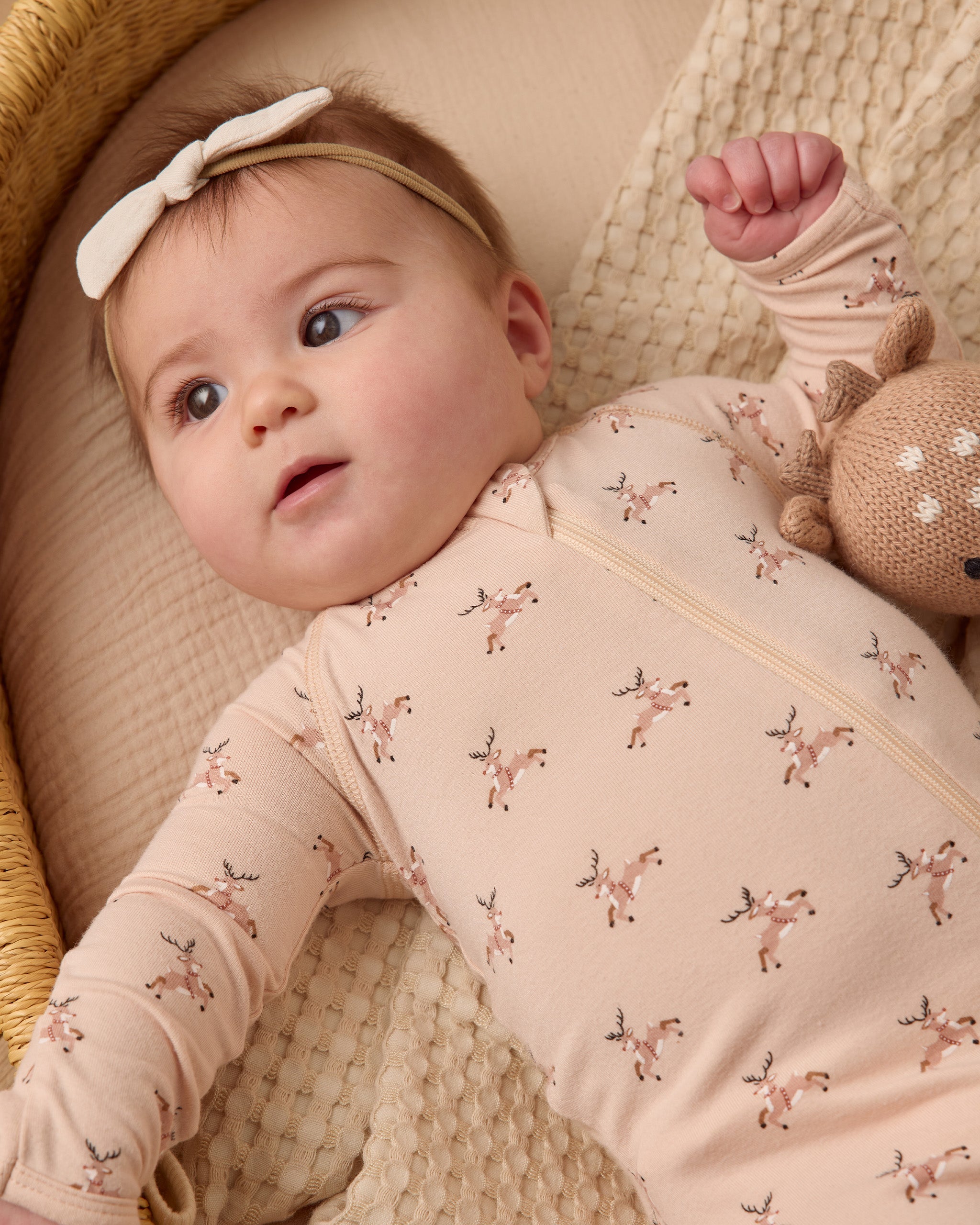 Bamboo Zip Footie || Reindeer