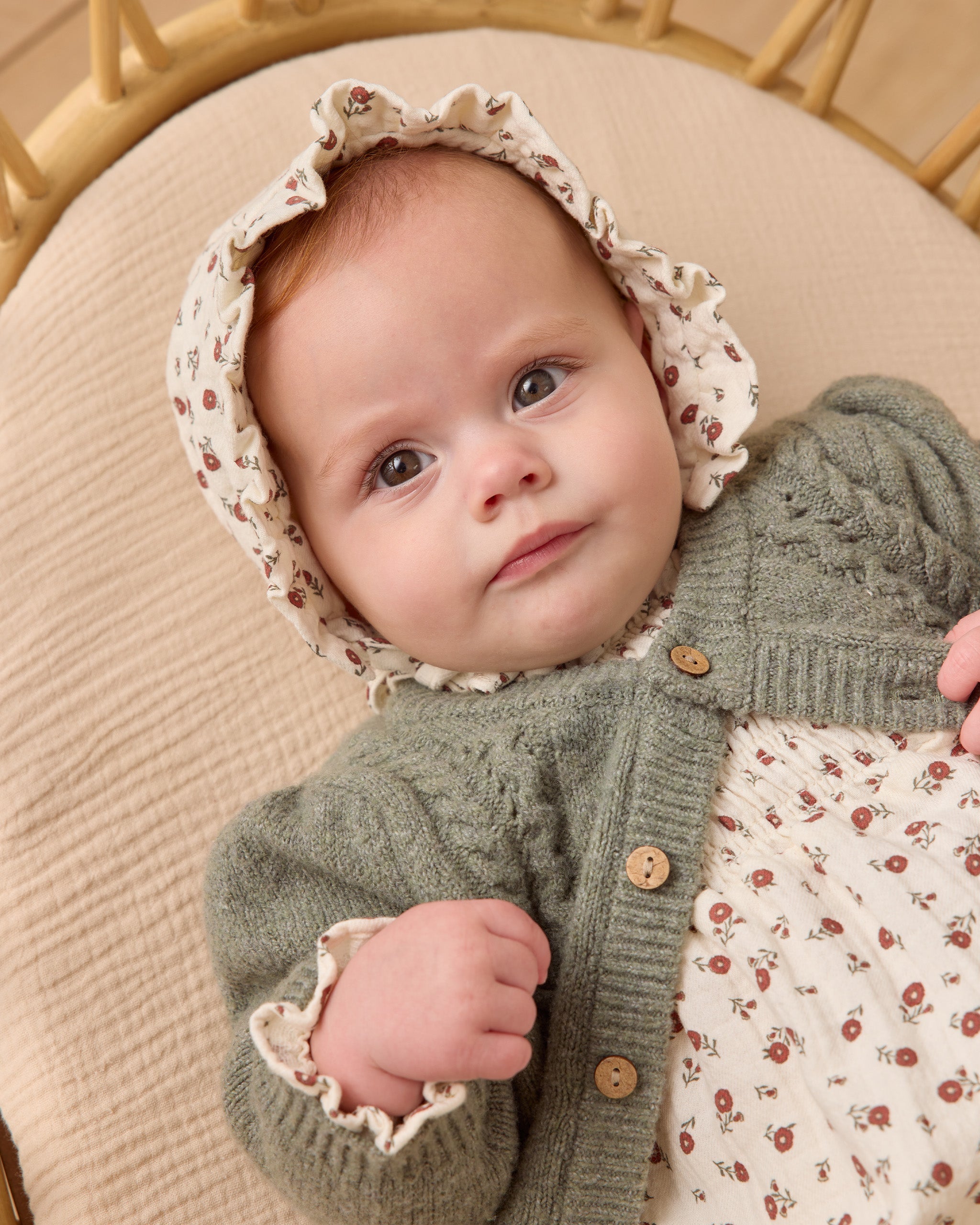 Woven Ruffle Bonnet || Winter Ditsy