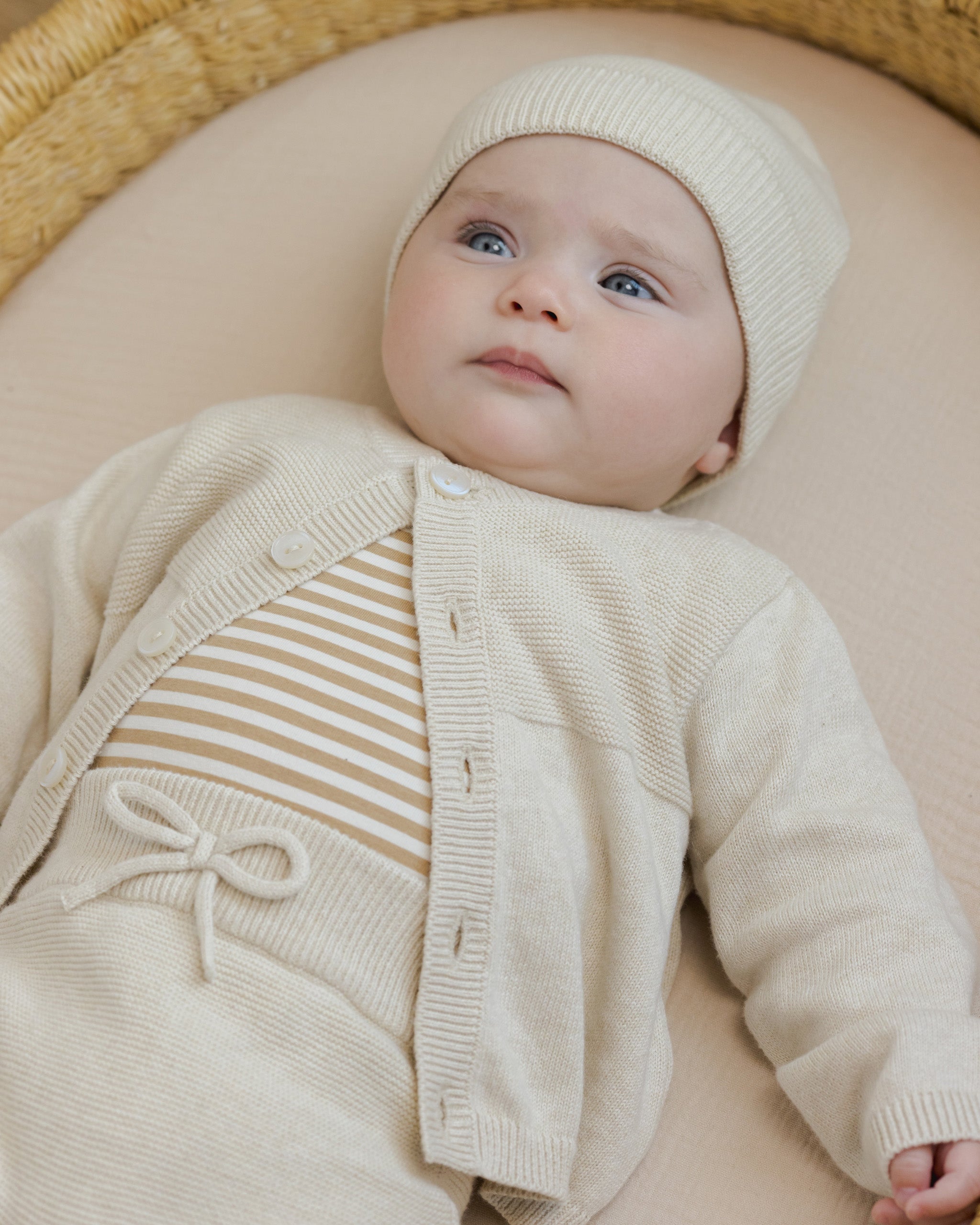 Baby Beanie || Heathered Natural - Rylee + Cru | Kids Clothes | Trendy Baby Clothes | Modern Infant Outfits |