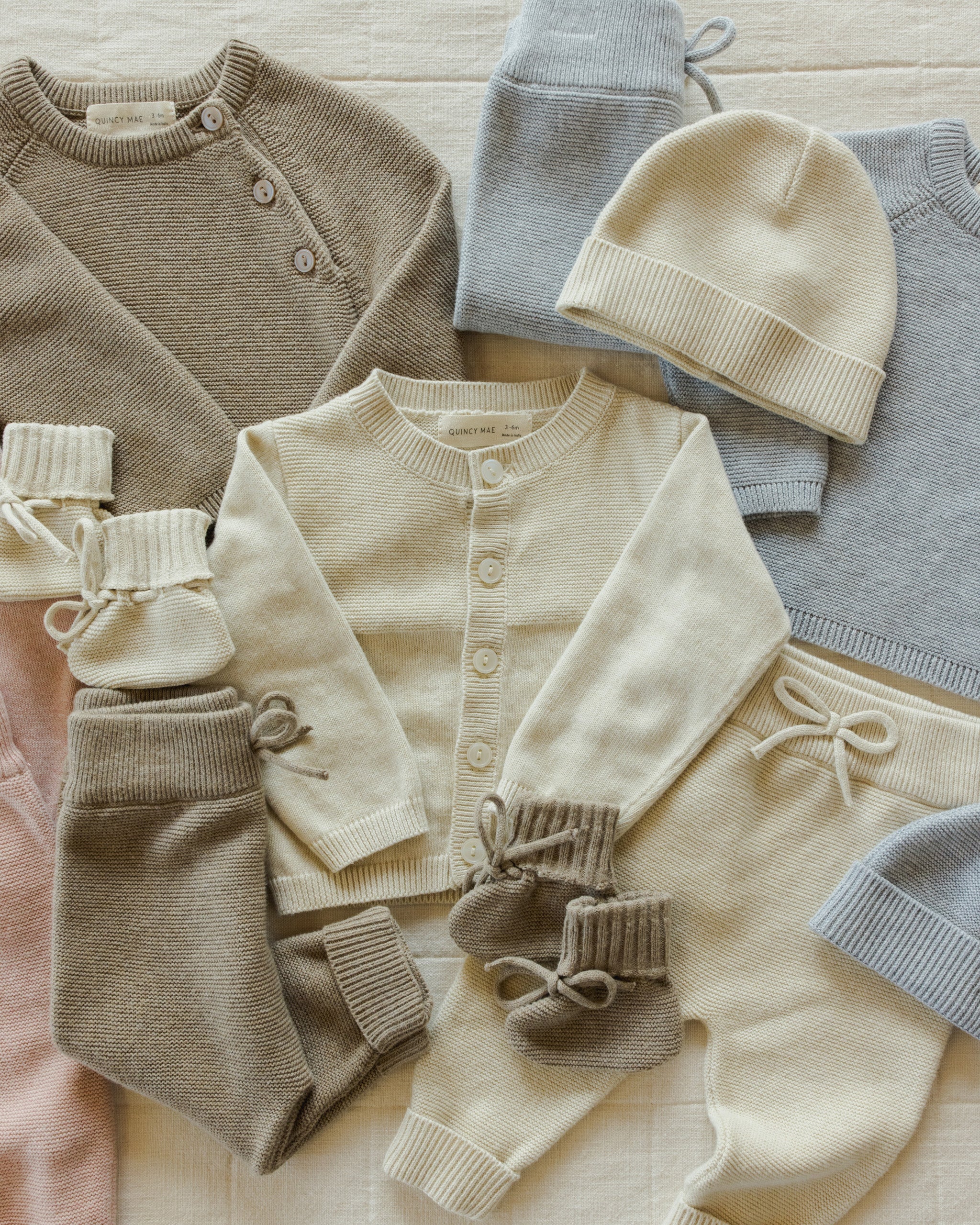 Baby Beanie || Heathered Natural - Rylee + Cru | Kids Clothes | Trendy Baby Clothes | Modern Infant Outfits |