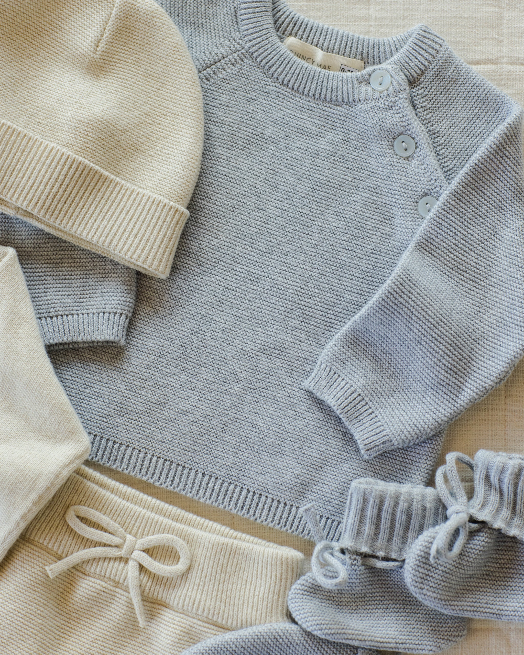 Bailey Knit Sweater || Heathered Dusty Blue - Rylee + Cru | Kids Clothes | Trendy Baby Clothes | Modern Infant Outfits |