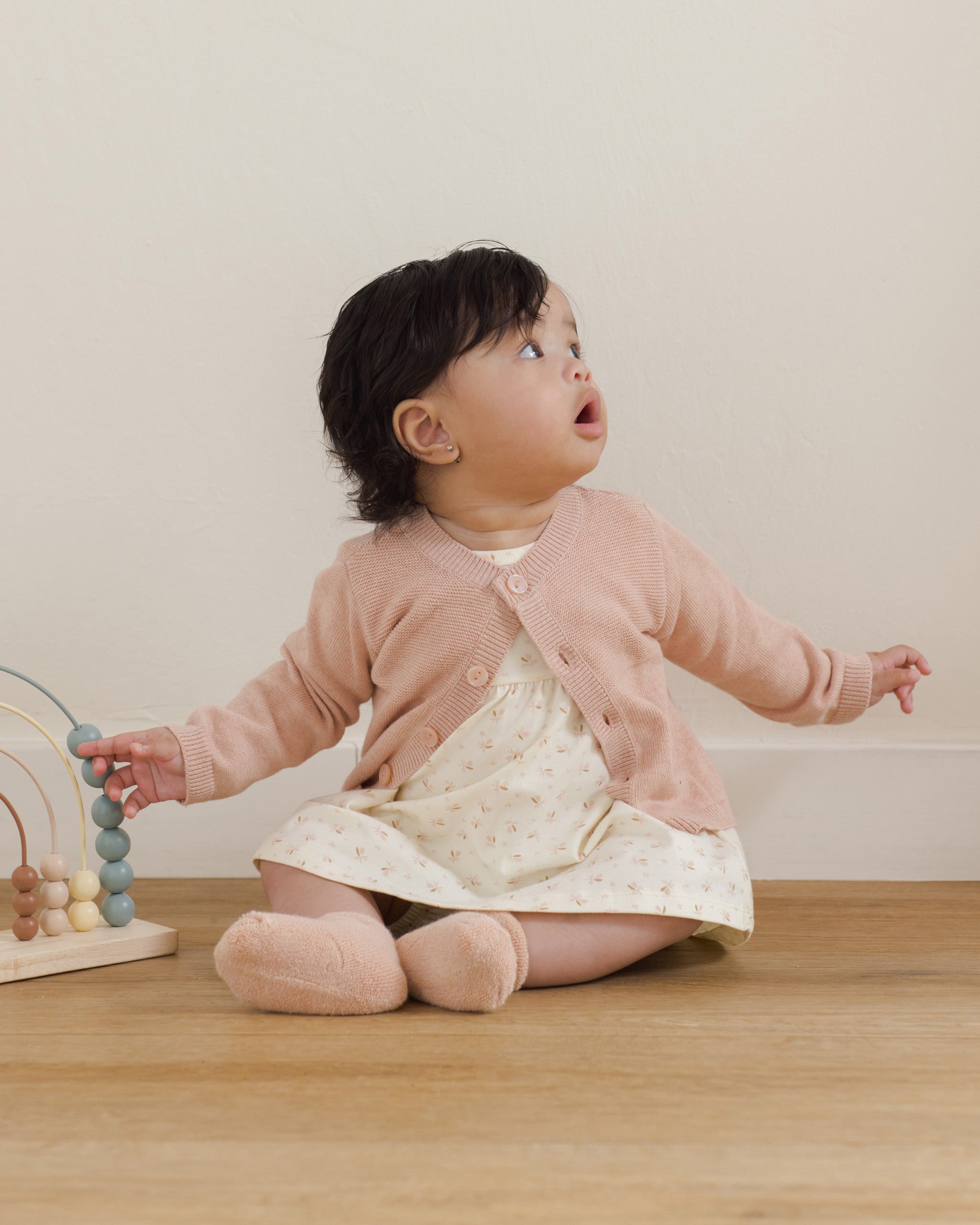 Knit Cardigan || Heathered Rose - Rylee + Cru | Kids Clothes | Trendy Baby Clothes | Modern Infant Outfits |