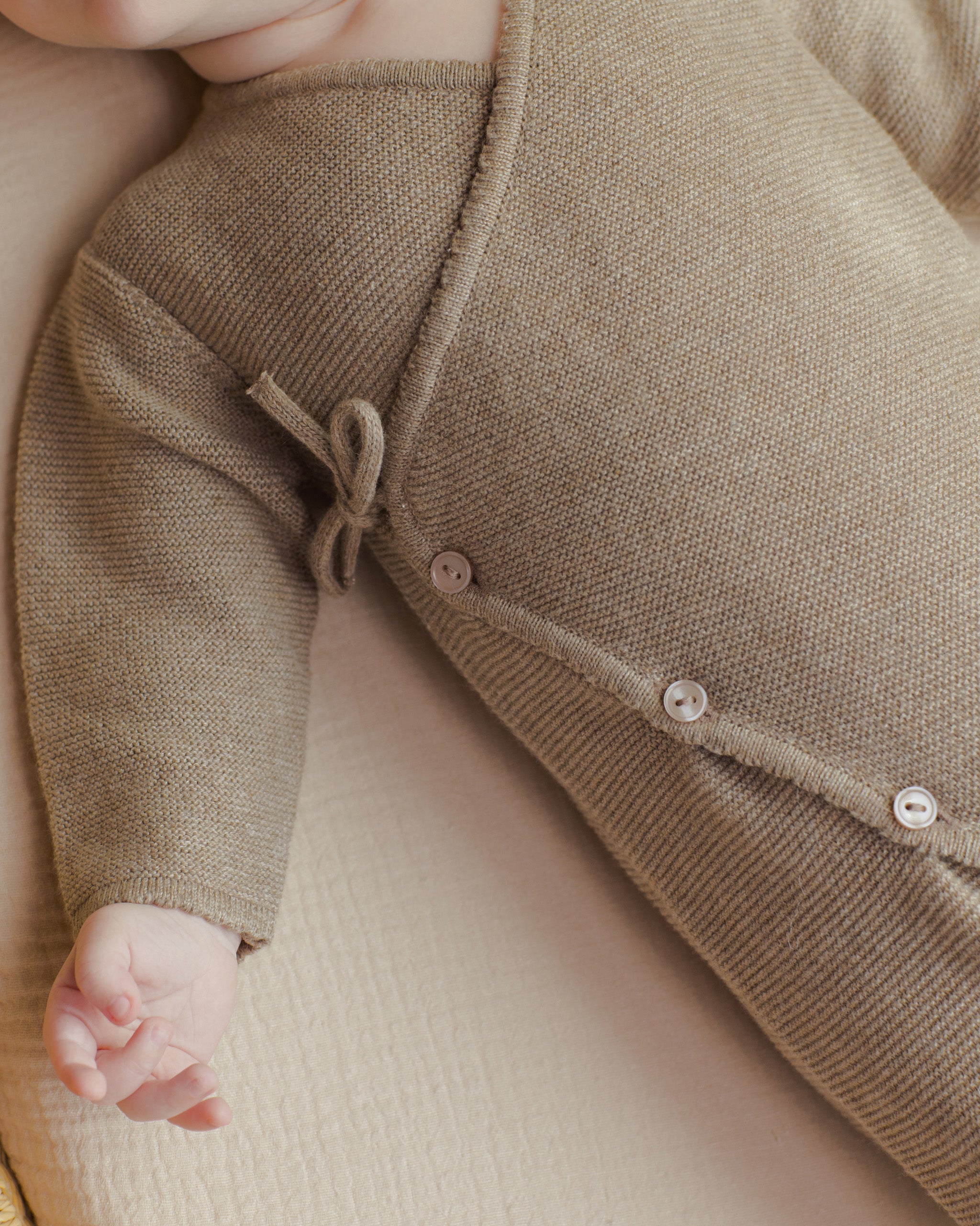 Wrap Knit Footie || Heathered Mocha - Rylee + Cru | Kids Clothes | Trendy Baby Clothes | Modern Infant Outfits |