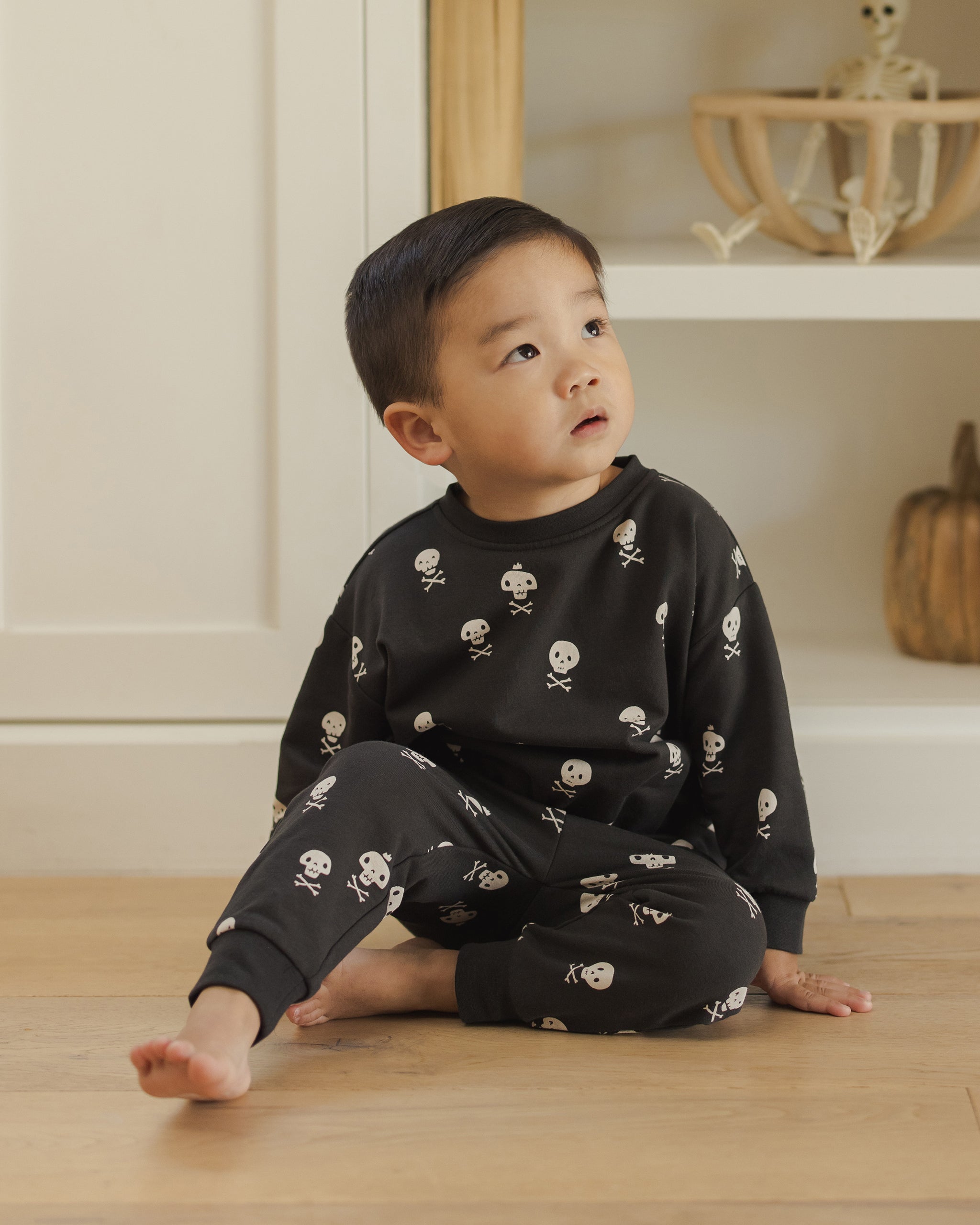 Relaxed Fleece Sweatpant || Crossbones - Rylee + Cru | Kids Clothes | Trendy Baby Clothes | Modern Infant Outfits |