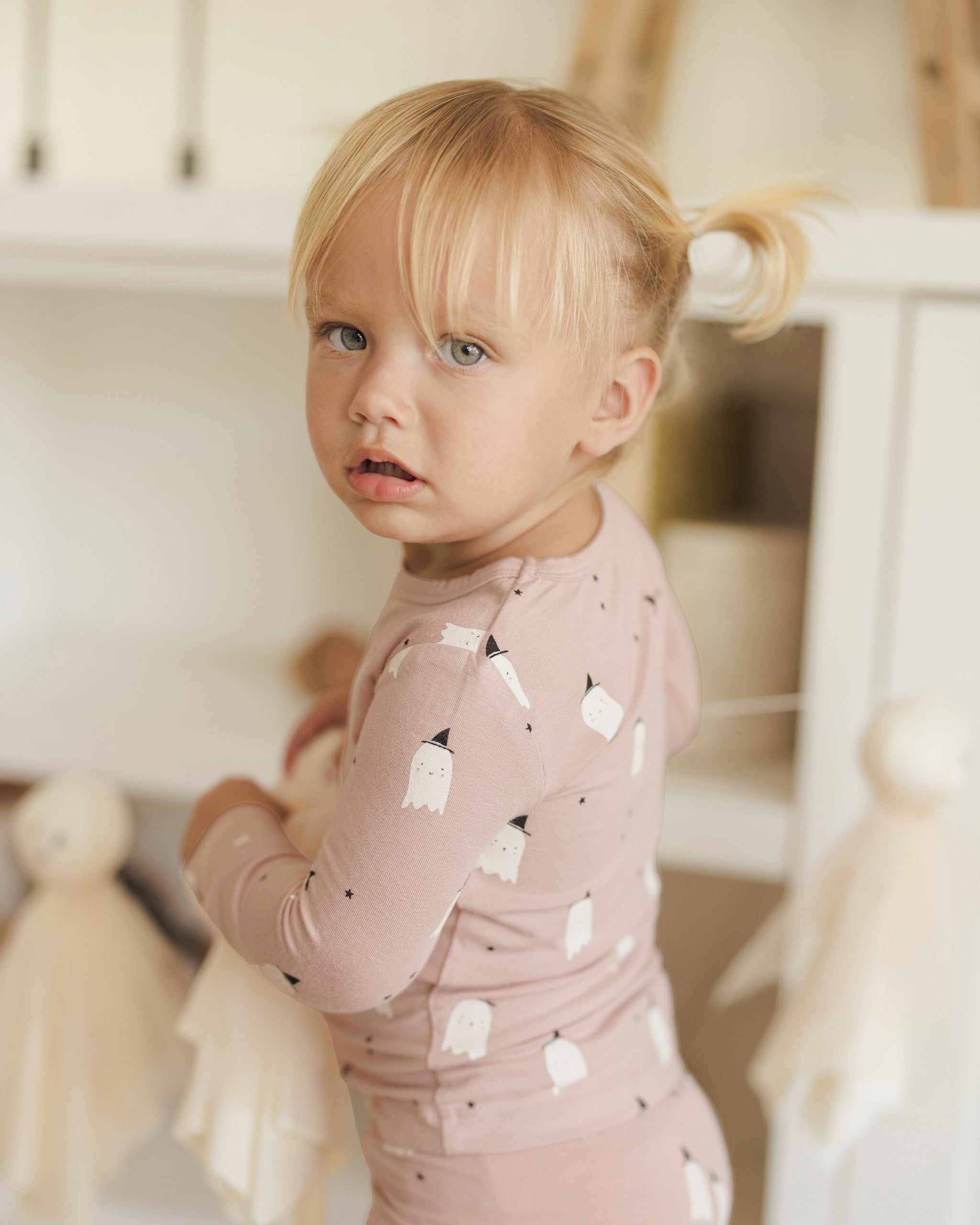 Bamboo Pajama Set || Pink Ghosts - Rylee + Cru | Kids Clothes | Trendy Baby Clothes | Modern Infant Outfits |