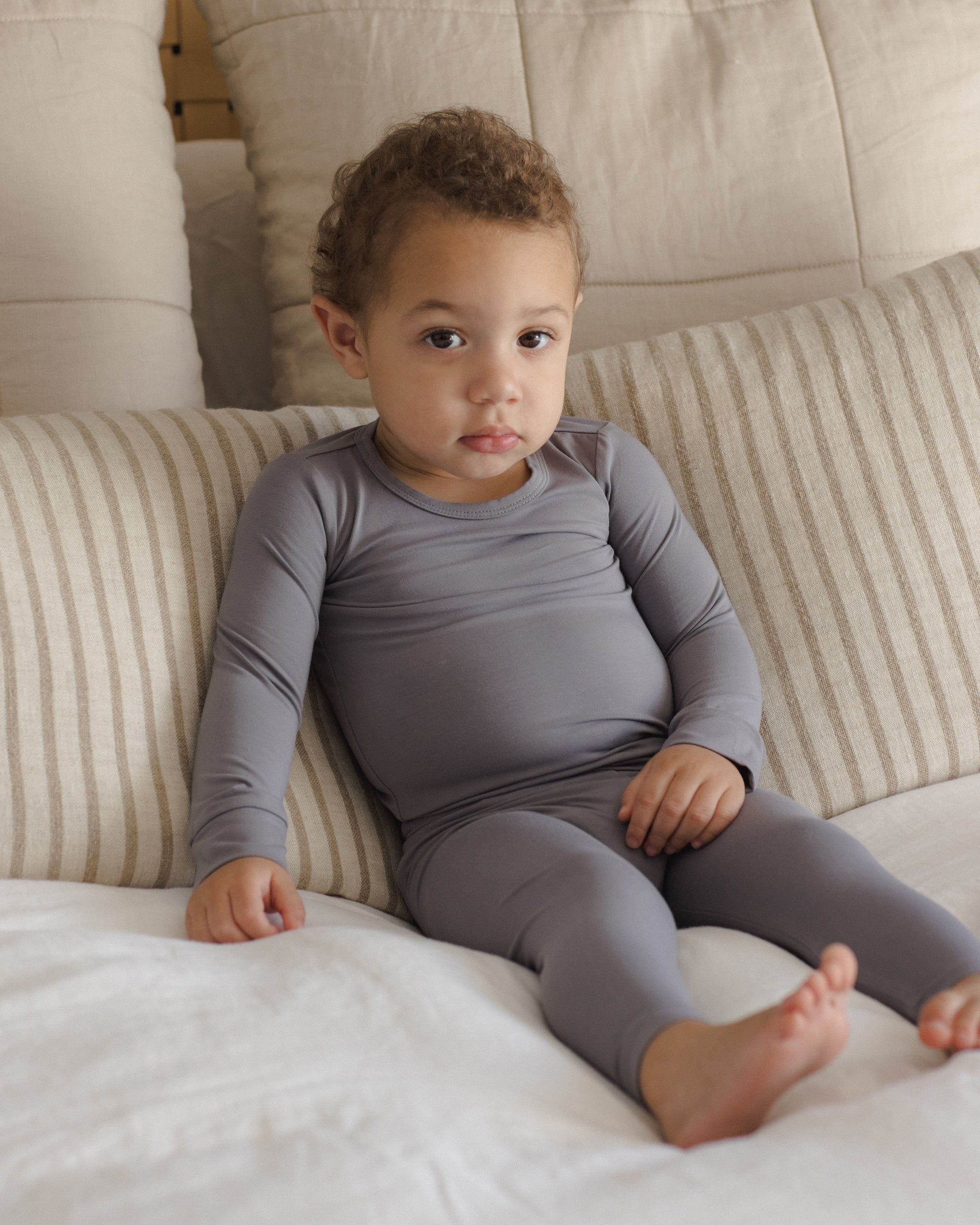 Bamboo Pajama Set Slate - Rylee + Cru | Kids Clothes | Trendy Baby Clothes | Modern Infant Outfits |