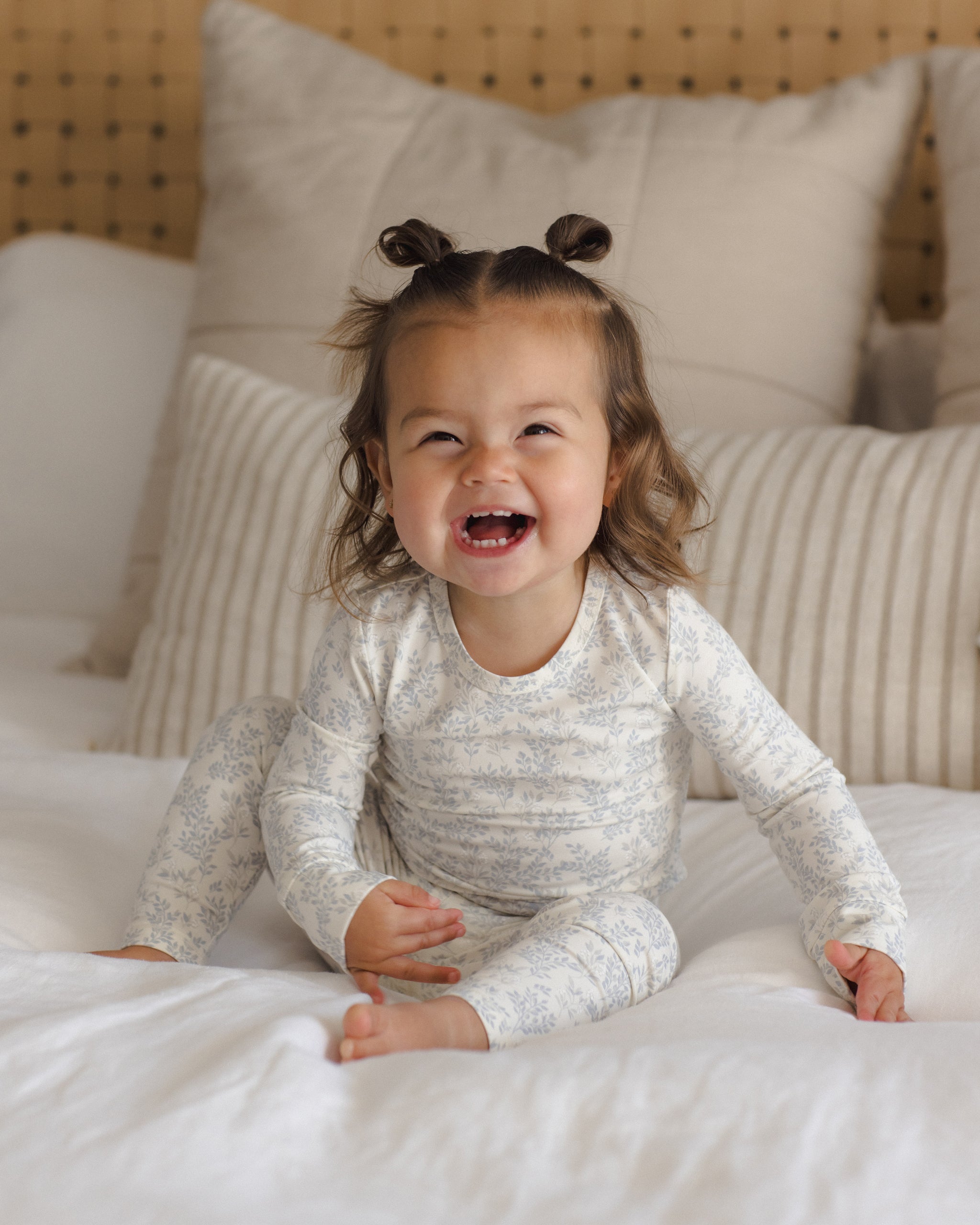 Bamboo Pajama Set Cloud Floral - Rylee + Cru | Kids Clothes | Trendy Baby Clothes | Modern Infant Outfits |