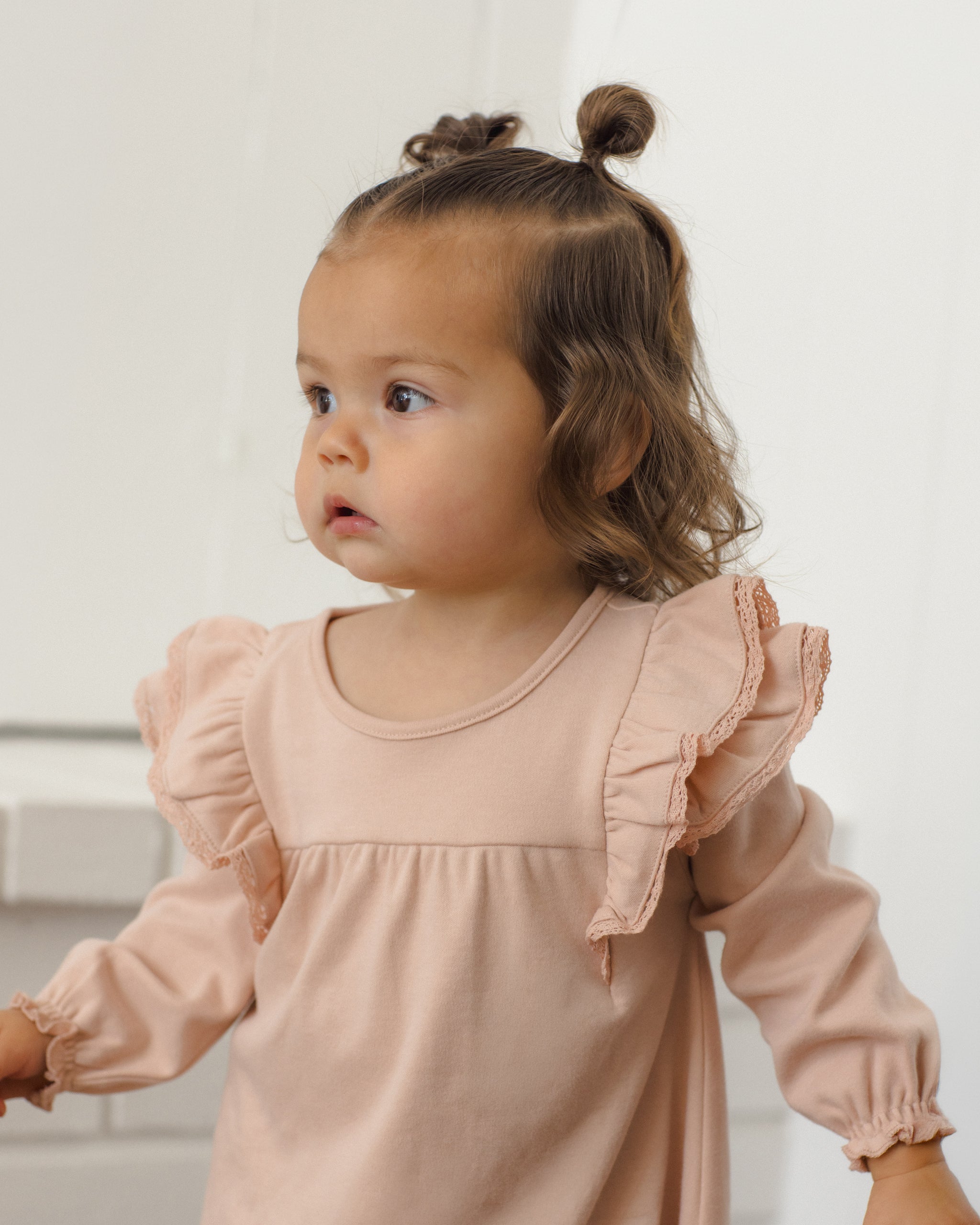 Long Sleeve Flutter Dress Dusty Rose - Rylee + Cru | Kids Clothes | Trendy Baby Clothes | Modern Infant Outfits |