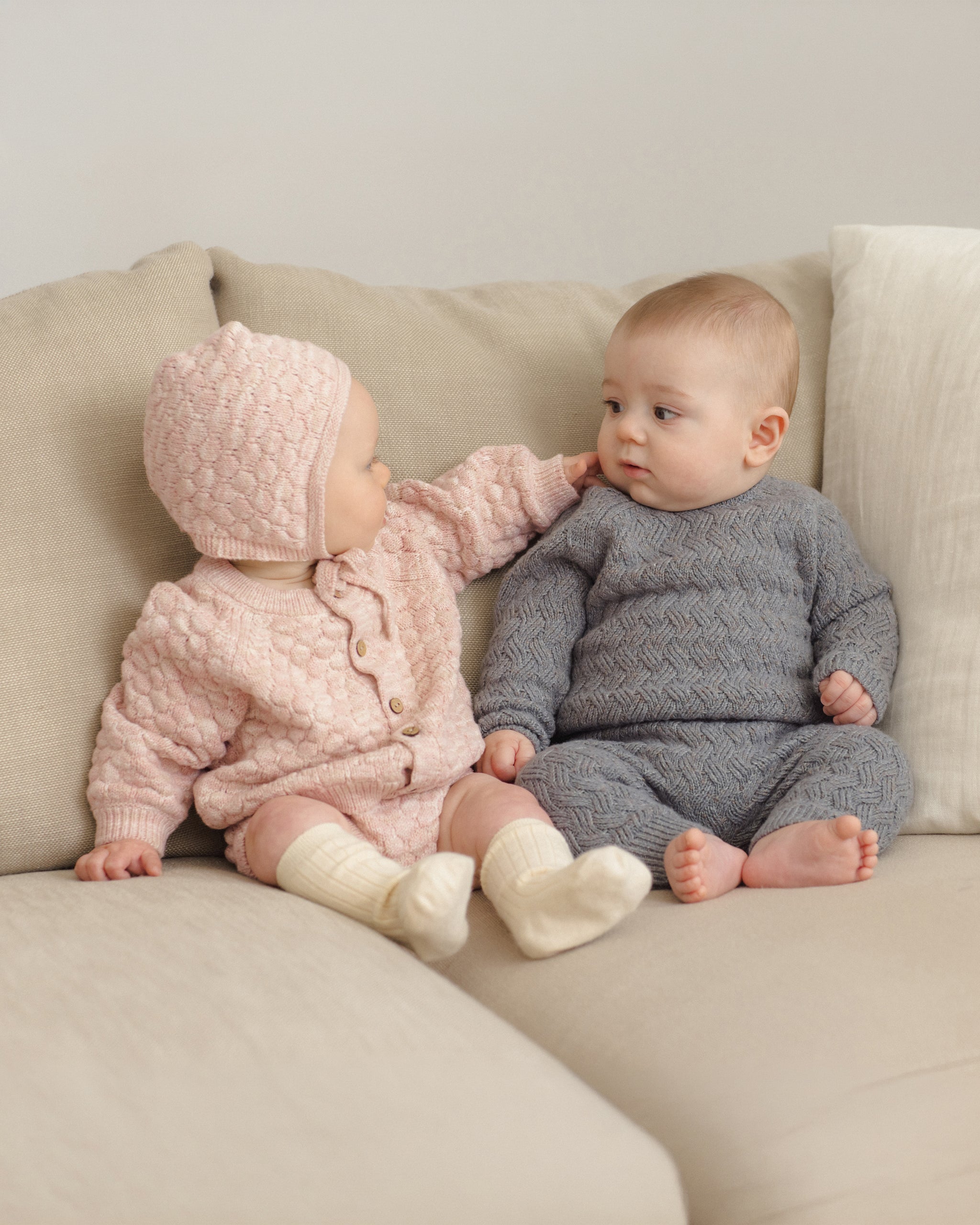 Knit Sweater Heathered Slate - Rylee + Cru | Kids Clothes | Trendy Baby Clothes | Modern Infant Outfits |